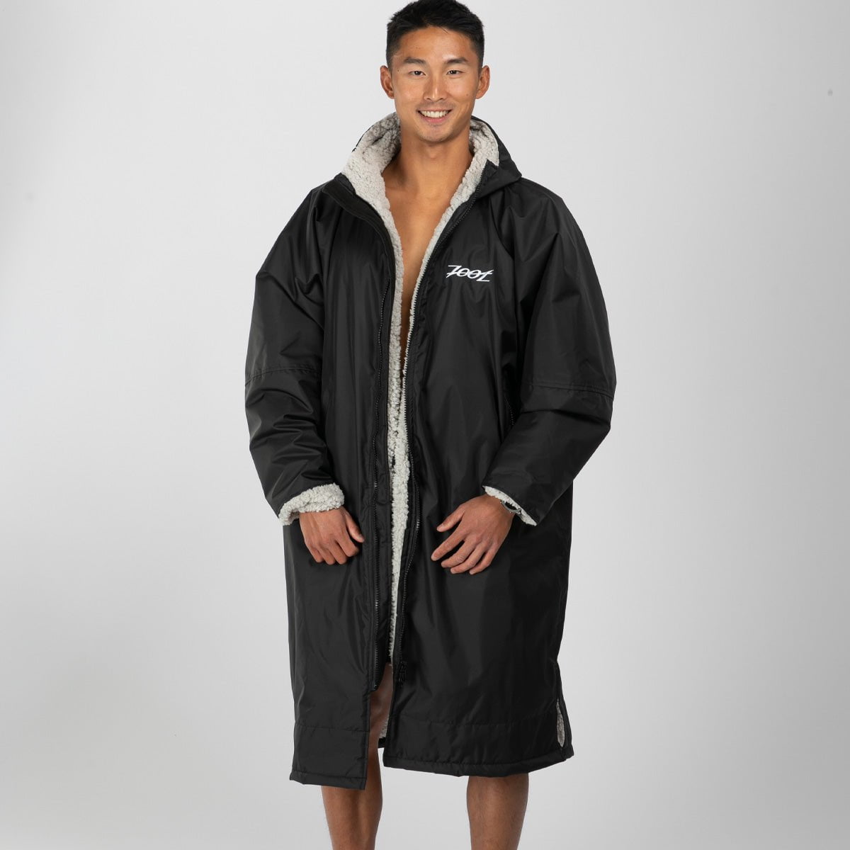 Unisex Ultra Swim Parka - Waterproof & Quick-Dry Swim Jacket for Men & Women (Black) | Perfect for Swimming, Surfing & Beach Activities