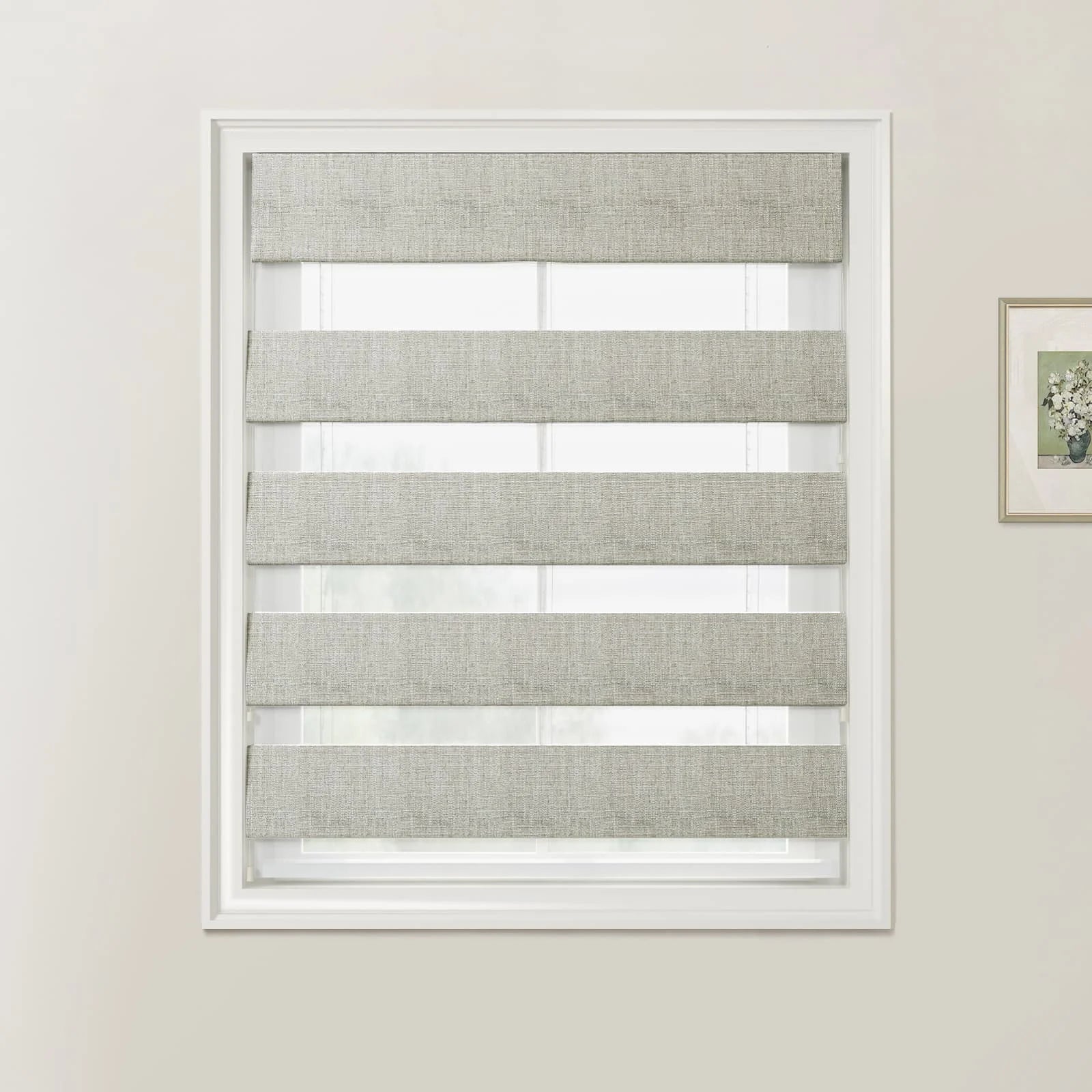 Custom Zebra Roman Blind Cord Lift - Blackout Window Shades for Home & Office - Easy Installation & Light Control