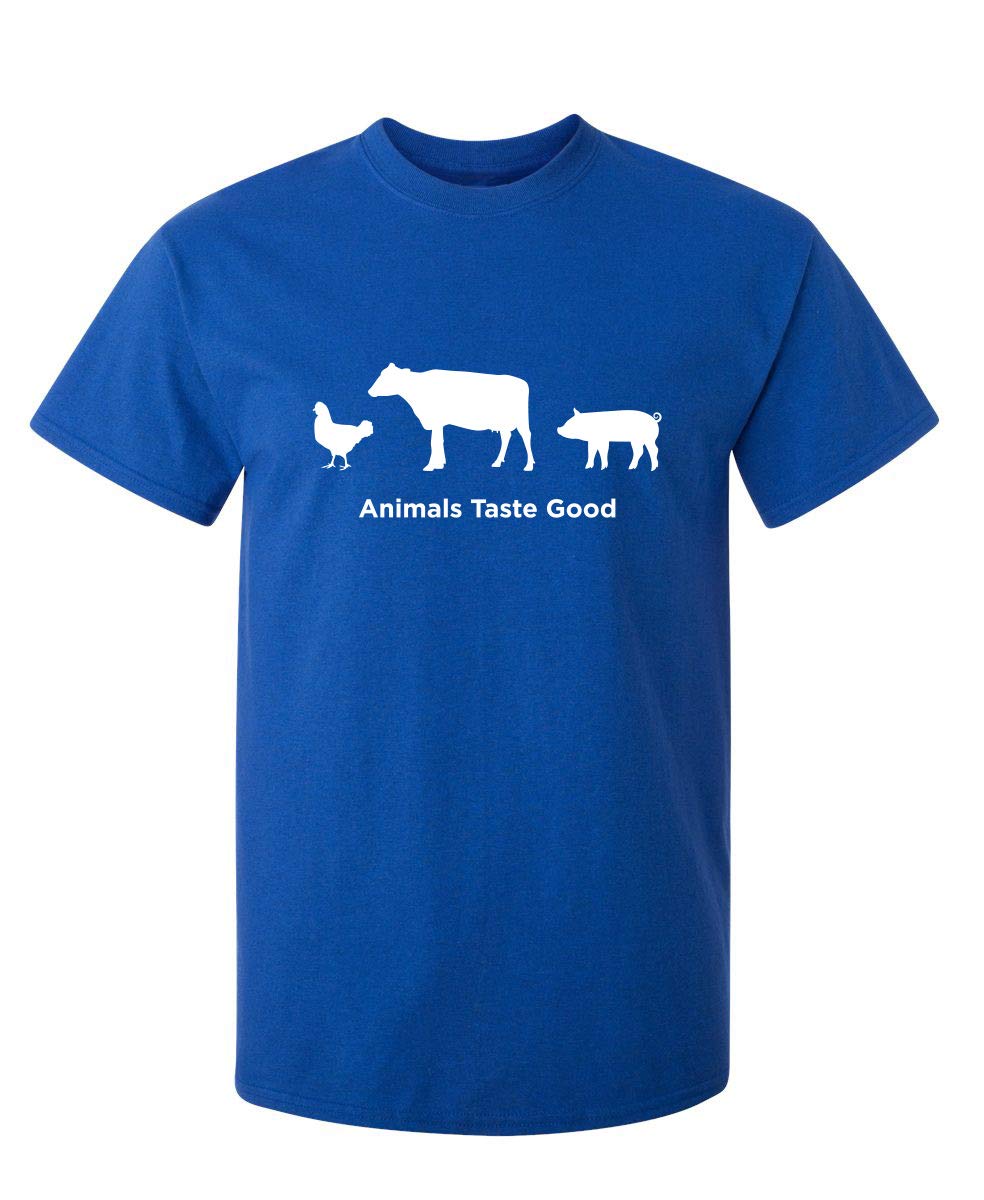 Funny BBQ Grilling T-Shirt for Meat Lovers - Animals Taste Good Cookout Gag Gift - Perfect for Barbecue Parties & Carnivore Humor