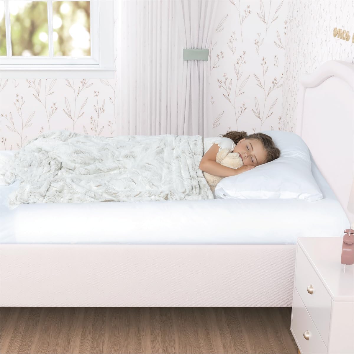 Milliard Toddler Bed Bumper (2 Pack) - Soft Foam Bed Rails for Kids Safety, Non-Slip Waterproof Bed Guard for Twin/Full/Queen/King Size Mattresses - Perfect for Toddler Transition & Nighttime Protection