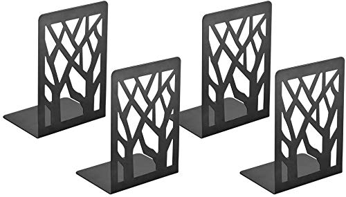 Adkwse Metal Bookends for Heavy Books - Decorative Book Shelf Holder with Pen Holder, Office & Home Use - Perfect for Organizing Books on Shelves, Desks, and Libraries