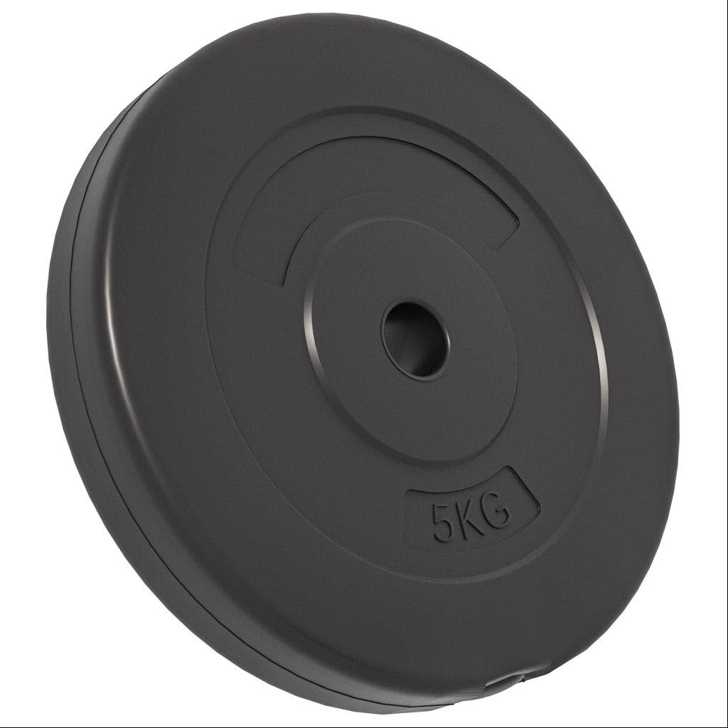 vidaXL 6-Piece 30 kg Cement Weight Plates Set for Home Gym, Strength Training & Fitness Workouts - Durable & Heavy-Duty Exercise Equipment