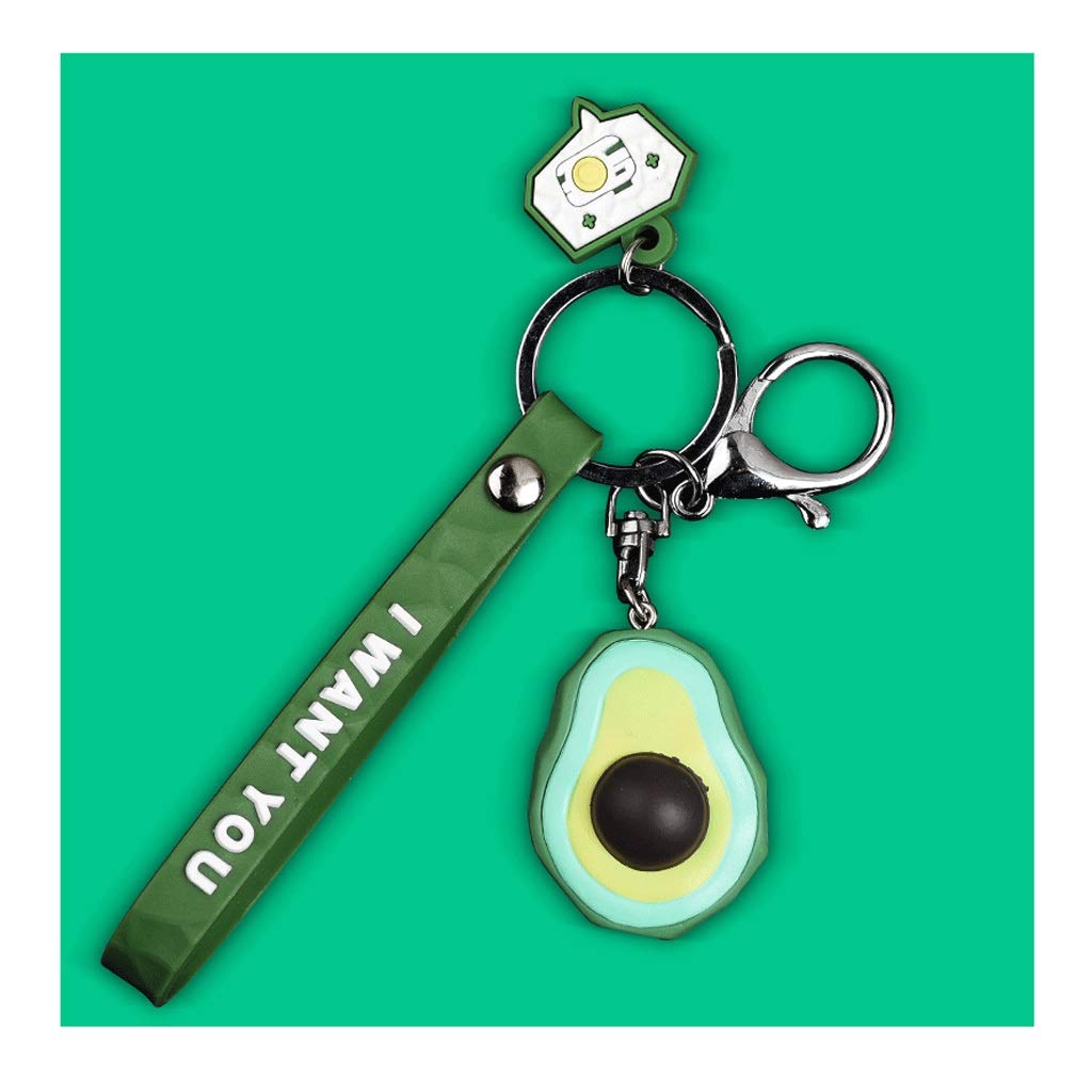 Fruit & Animal Shaped Resin Keychain - Cute Avocado Key Ring, Key Bracelet & Wallet Pendant for Men, Women, Boys & Girls | Durable Key Holder Accessories for Handbags, Backpacks & Everyday Use (Green Avocado Color)