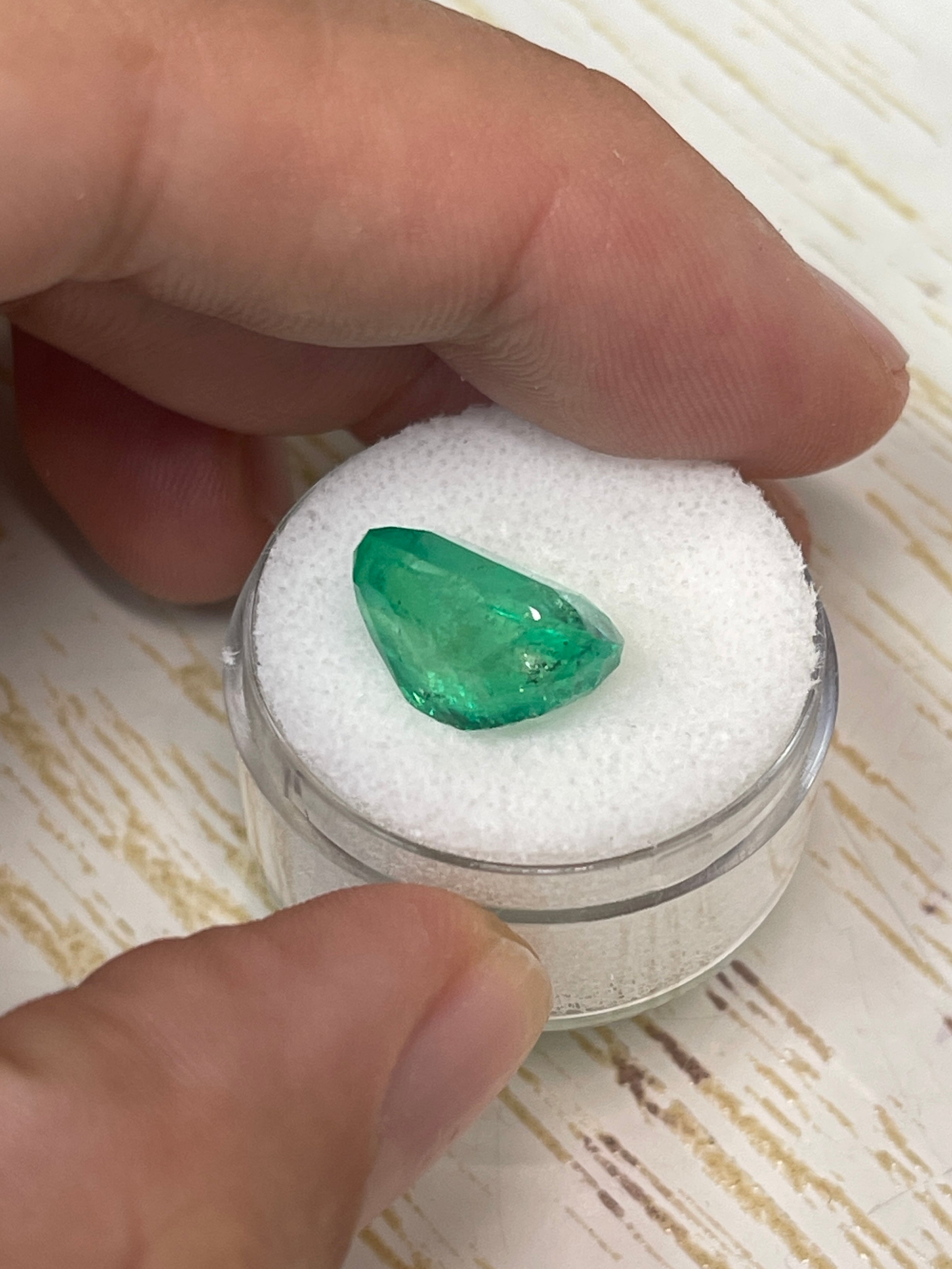 8.04 Carat 13x11mm Yellowish Green Natural Loose Colombian Emerald Cushion Cut Gemstone for Jewelry Making & Engagement Rings