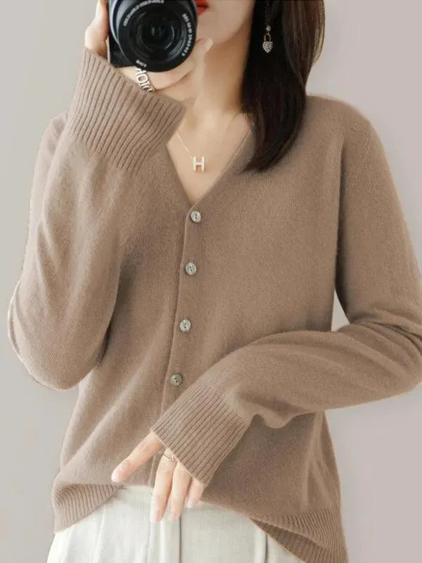 Women's V-Neck Short Cardigan Sweater - Lightweight Knit Open Front Cover-Up for Spring & Fall - Perfect for Office, Layering or Casual Outfits