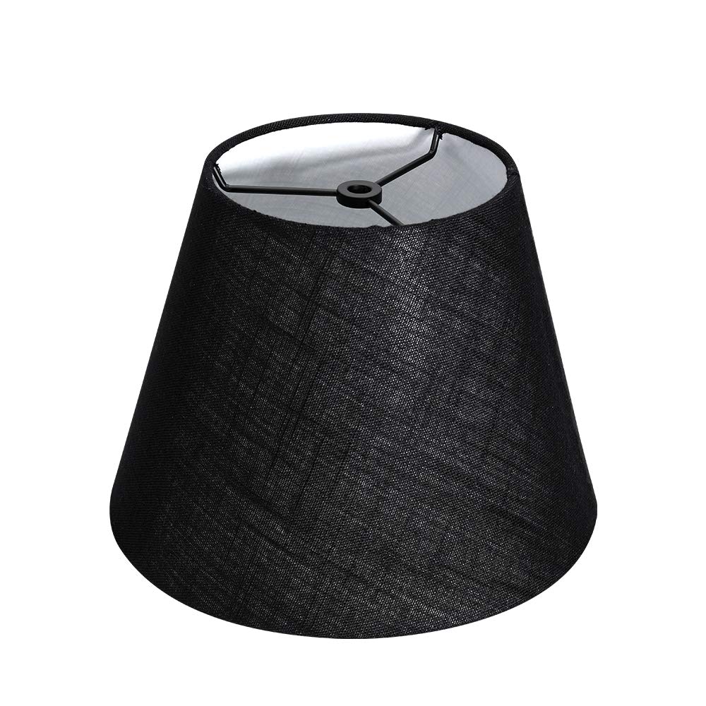 TOOTOO STAR Black Fabric Lamp Shade for Table & Floor Lamps - 6x10x7.5 Inch Spider Fitter Replacement - Perfect for Living Room, Bedroom, Office Lighting Decor