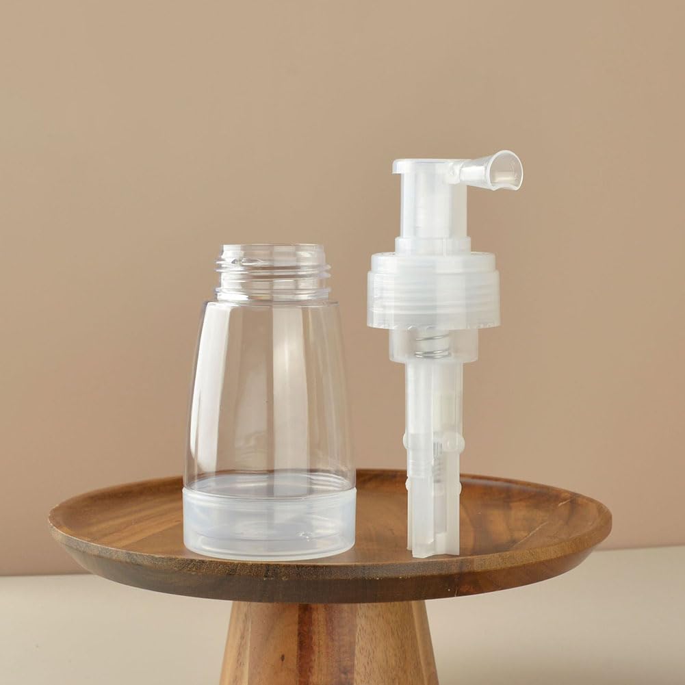 180ml Clear Plastic Powder Spray Bottle - Refillable Empty Powder Spray Container for Hair Fibers & Dry Shampoo | Large Loose Powder Applicator for Salon, Travel & Home Use