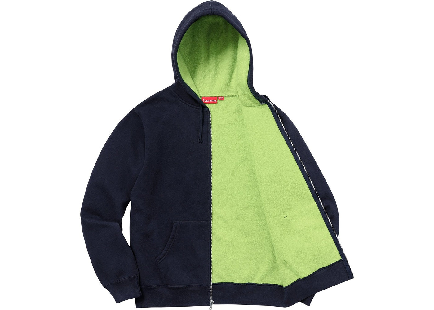 Supreme Contrast Zip Up Hooded Sweatshirt for Men & Women | Navy Blue Pullover Jacket | Streetwear Fashion, Casual Wear & Gym Outfit
