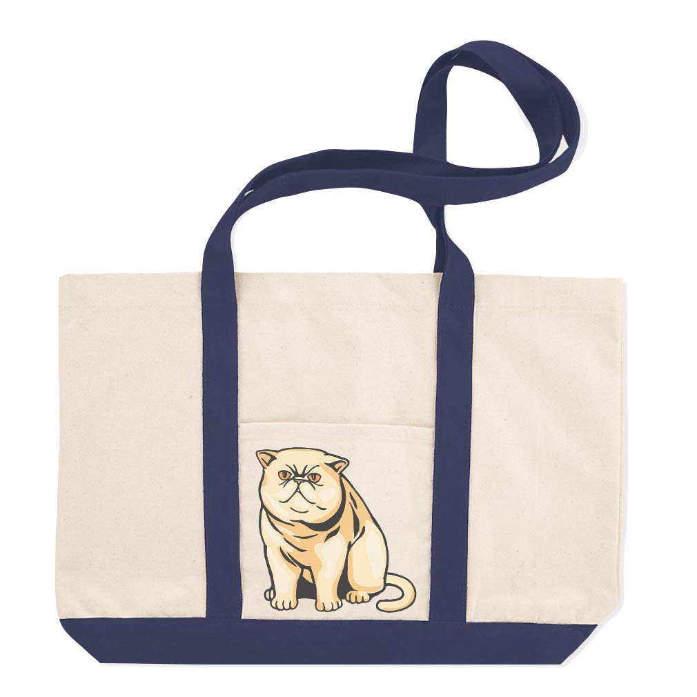 Exotic Shorthair Cat Canvas Tote Bag - Stylish Beach Bag for Women, Reusable Shopping Bag for Groceries, Travel & Daily Use