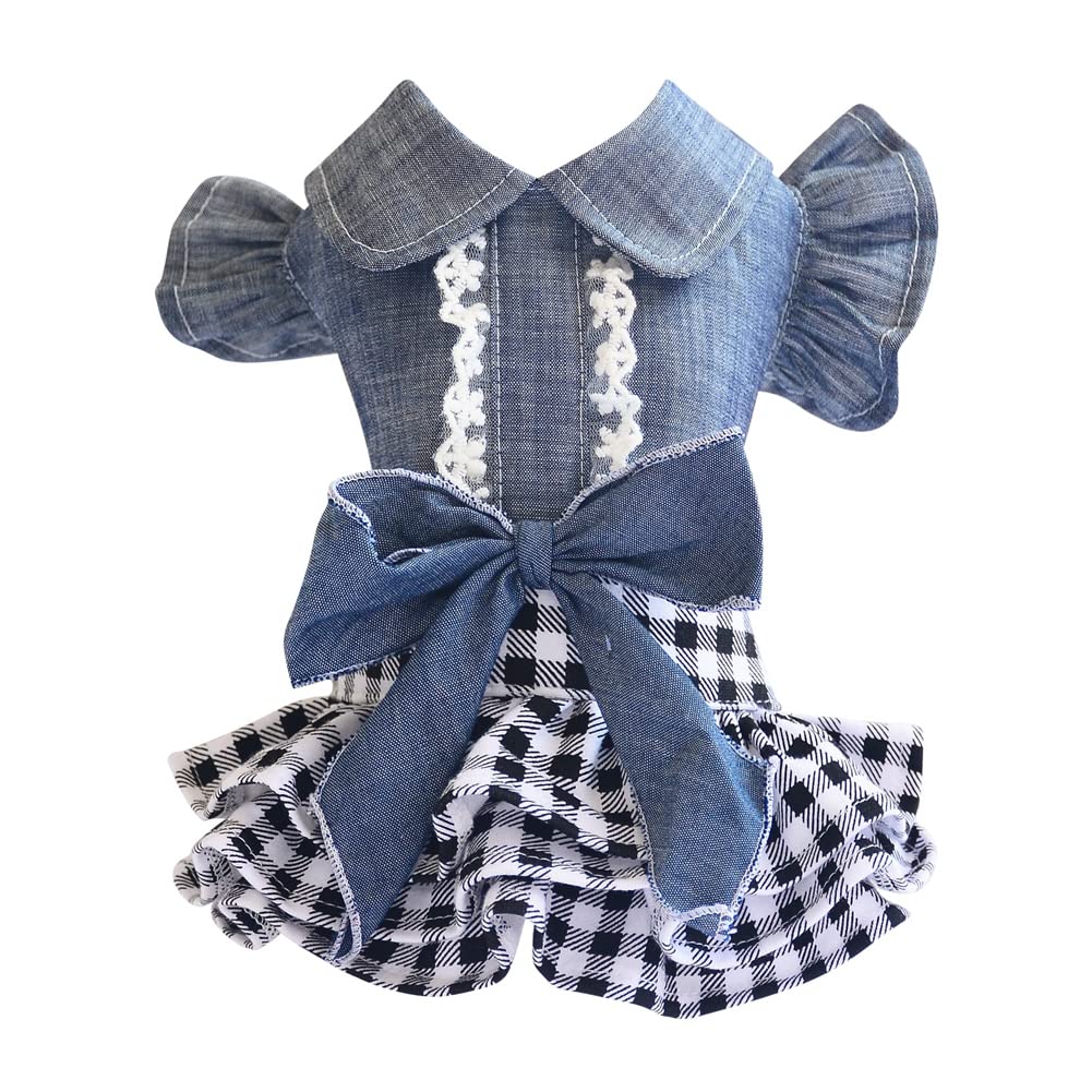 Cute Dog Tutu Skirt with Bowknot - Cowboy Princess Dress for Small & Medium Dogs | Summer Pet Outfit for Puppy Girls | Perfect for Parties, Photos & Special Occasions
