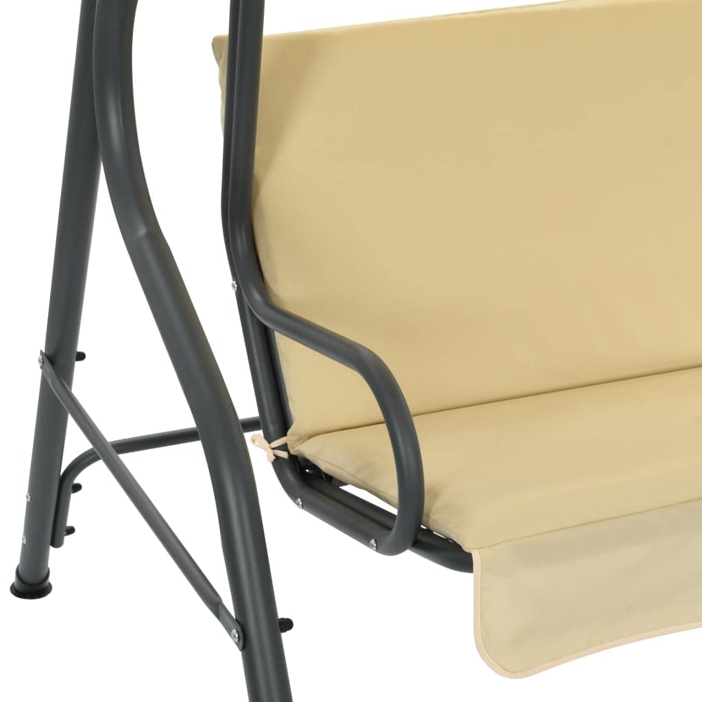 Outdoor Patio Swing Chair - Weather-Resistant Garden Swing Bench with Cream White Finish 66.9