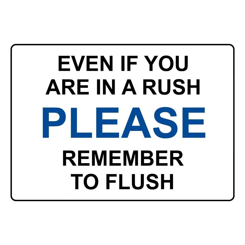 7 x 5 Inch Vinyl Restroom Etiquette Sign - English Warning & Instruction Label for Bathrooms, Toilets & Public Restrooms - Durable White Vinyl Sign for Offices, Restaurants & Commercial Spaces