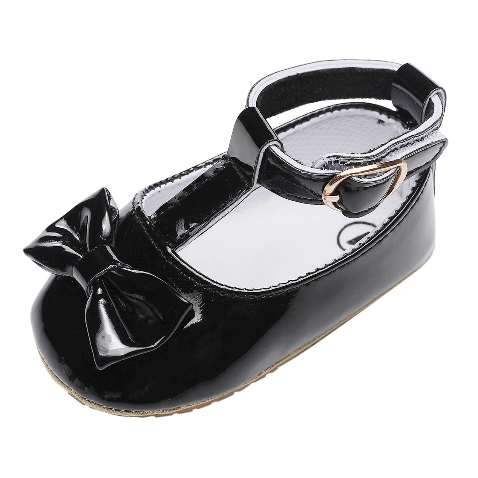 Baby Girl's First Walkers Sandals with Bowknot - Black (6-12 Months) for Princess Style Outfits
