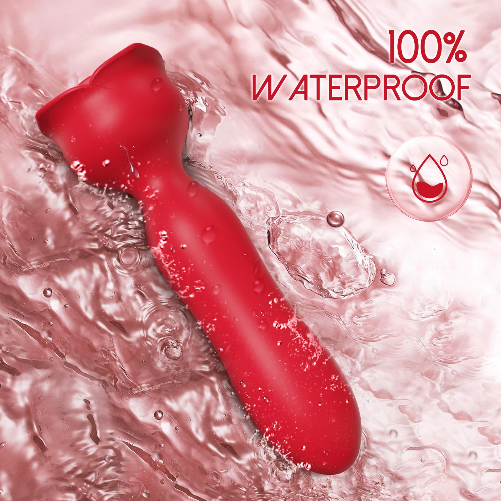 Rose Anal Vibrator - 10 Speed Rechargeable Waterproof Remote Control Vibrating Anal Plug for Women & Couples | Sensual Massage, Foreplay & Intimate Play (Red)