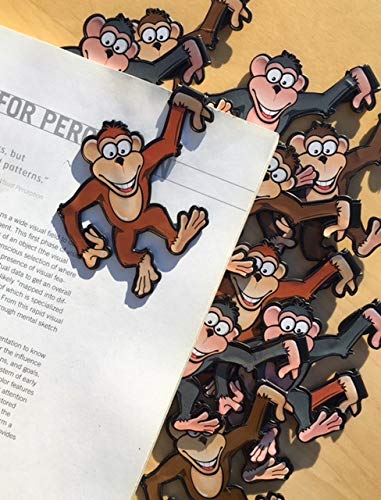 Funny Monkey Bookmarks Bulk - 20 Pack Animal Clip Bookmarks for Kids, Teens, Boys & Girls - Perfect for Reading Incentives, Classroom Prizes, Birthday Party Favors & Book Lovers Gifts - Ideal for Schools, Libraries & Reading Programs