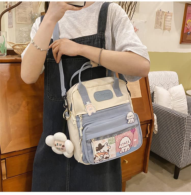 Cute Mini Crossbody Bag for Girls - Kawaii Small Shoulder Purse with Pins & Pendant, Y2K Aesthetic Fashion Accessory | Perfect for School, Travel & Everyday Use