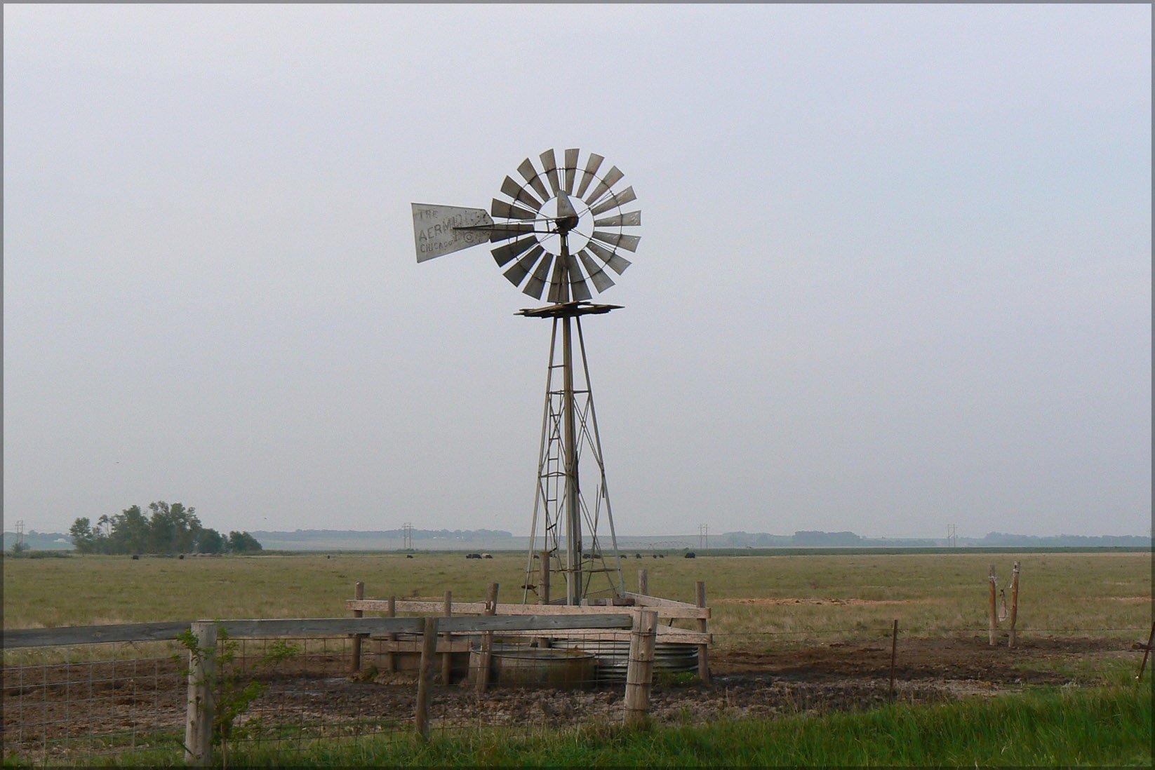 Vintage Windmill Water Well Poster - 24x36 Inch Nebraska Landscape Art Print for Farmhouse & Western Decor | Perfect for Living Room, Office, or Country Style Home