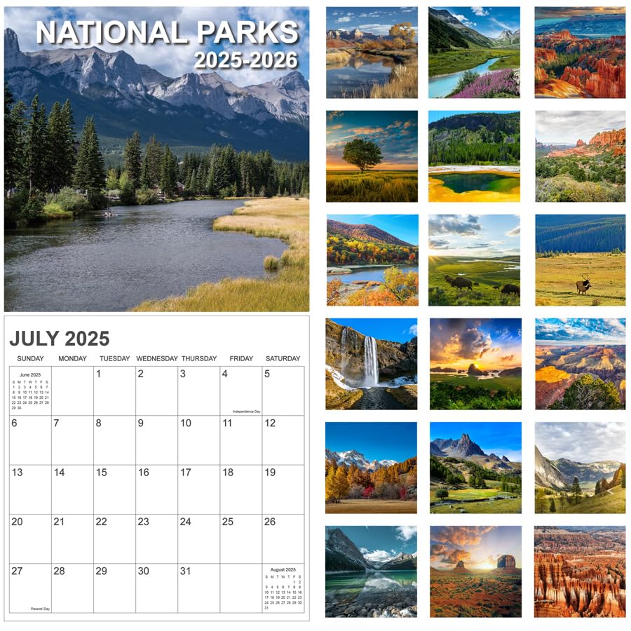2025-2026 National Parks Wall Calendar | July 2025 - December 2026 | 18-Month Large Format 12