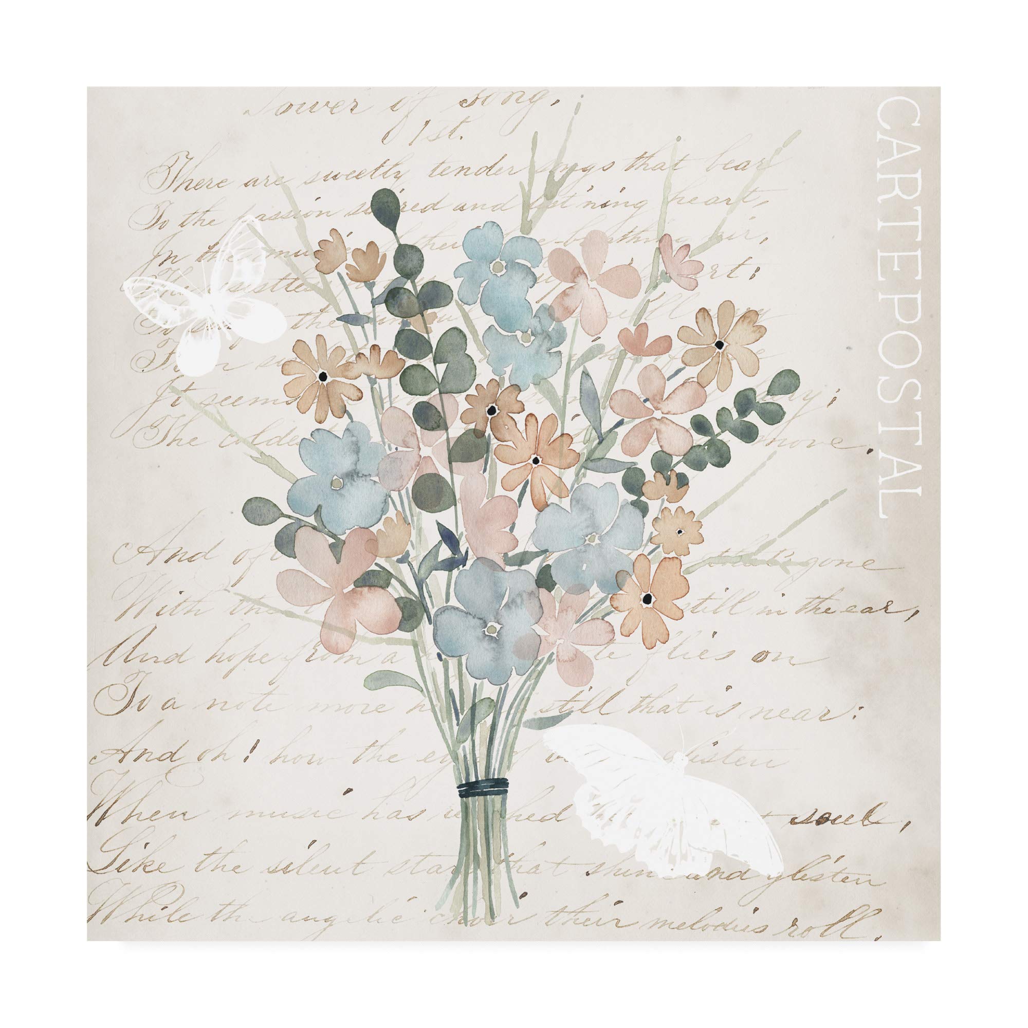 Grace Popp Fleurs Pastel I 18x18 Fine Art Print - Elegant Floral Wall Decor for Living Room, Bedroom & Office