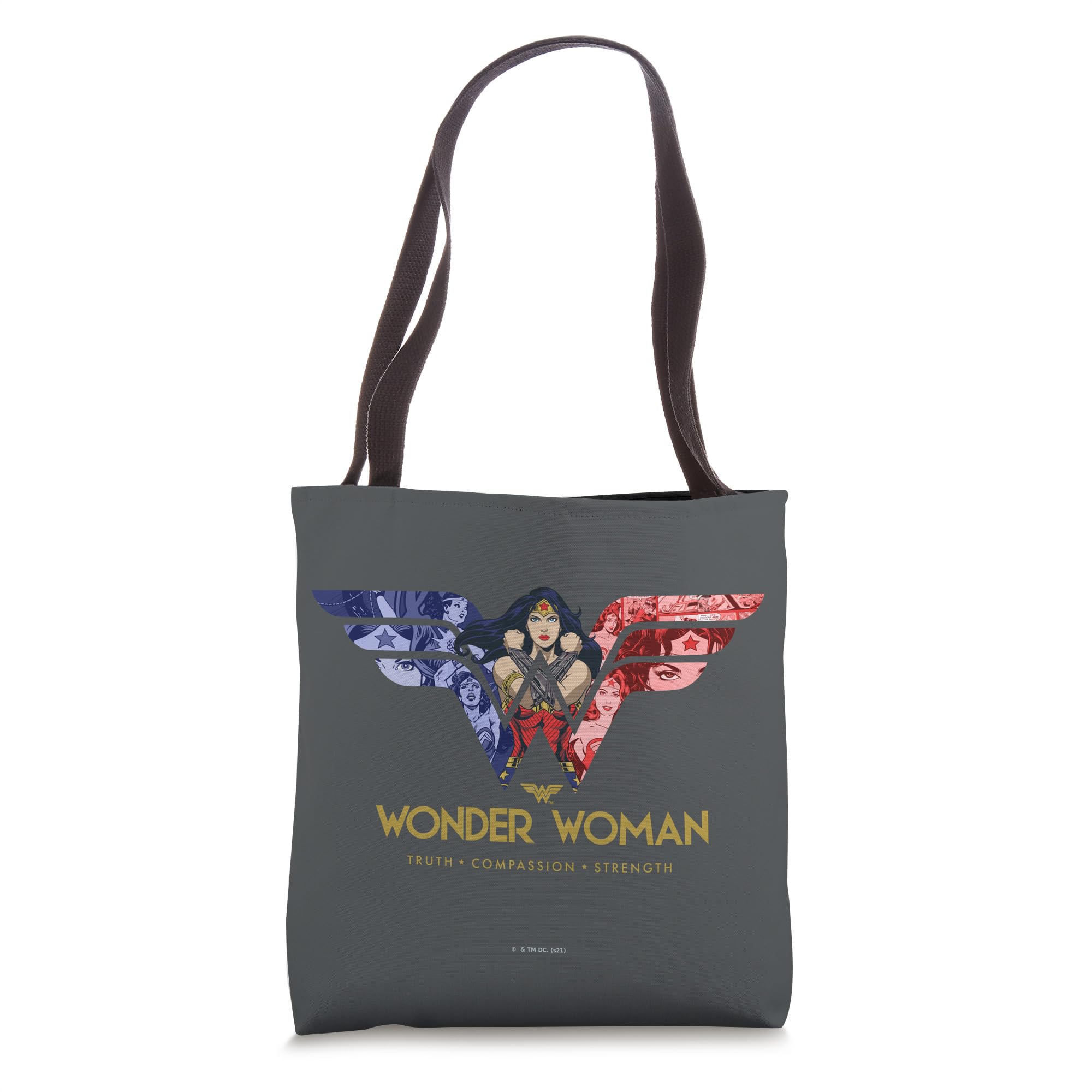 Wonder Woman 80th Anniversary Tote Bag - Durable Canvas Shopping Bag with All for Wonder Woman Design - Perfect for Comic Con, Grocery Shopping & Superhero Fans