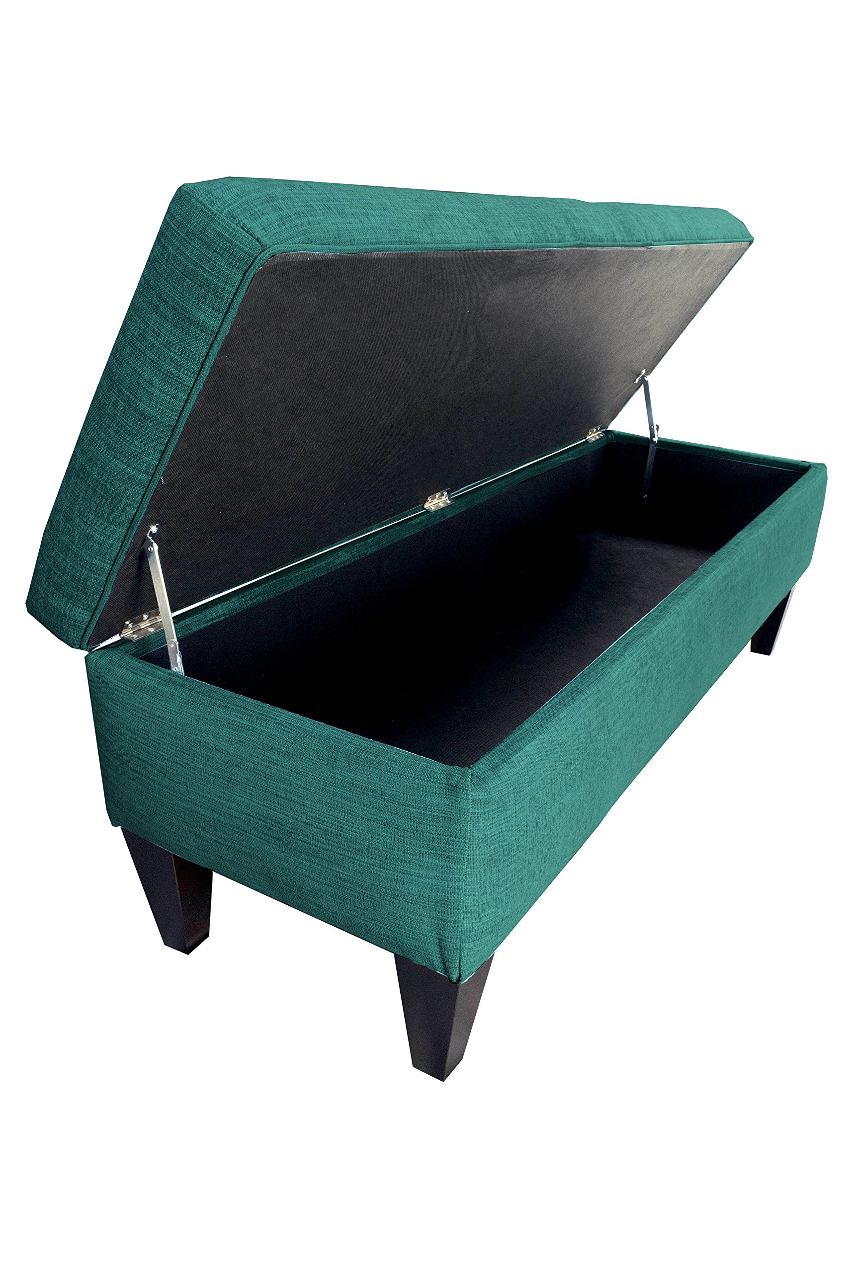 MJL Furniture Designs Brooke Collection Diamond Tufted Upholstered Storage Bench with Long Seat for Bedroom - Lucky Series in Turquoise - Perfect for Bedroom Seating, Footrest, and Extra Storage