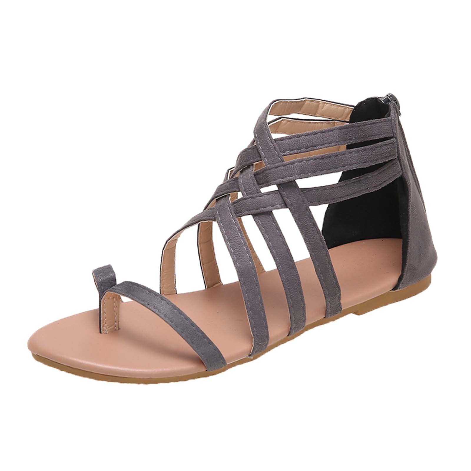 Women's Summer Casual Cross Strappy Flat Sandals - Thin Strips Gladiator Beach Sandals for Ladies | Flip Flops & Slides | Plus Size Available | Perfect for Beach, Vacation, and Everyday Wear
