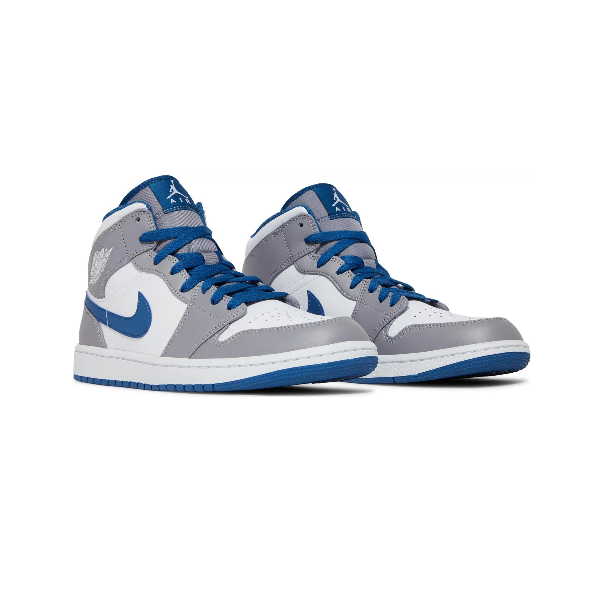 Air Jordan 1 Mid 'True Blue' Basketball Shoes (2022) - Men's Sneakers for Casual Wear, Street Style & Court Performance
