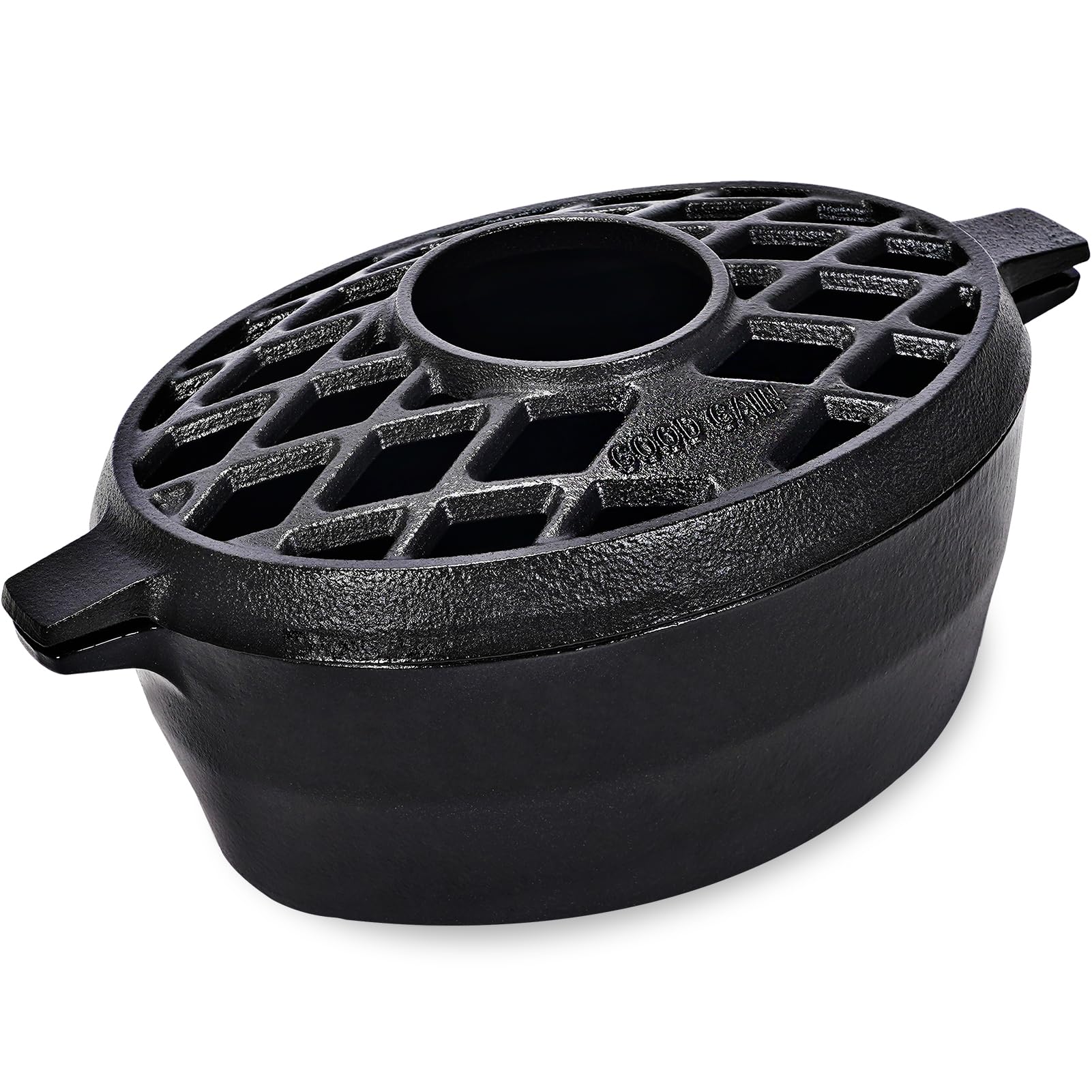 Premium Cast Iron Wood Stove Steamer & Fireplace Humidifier - 2.5 Quart Rust-Resistant Matte Black Design with Lattice Top | Indoor Wood Burning Stove Accessory for Dry Air Relief & Cozy Winter Home Decor