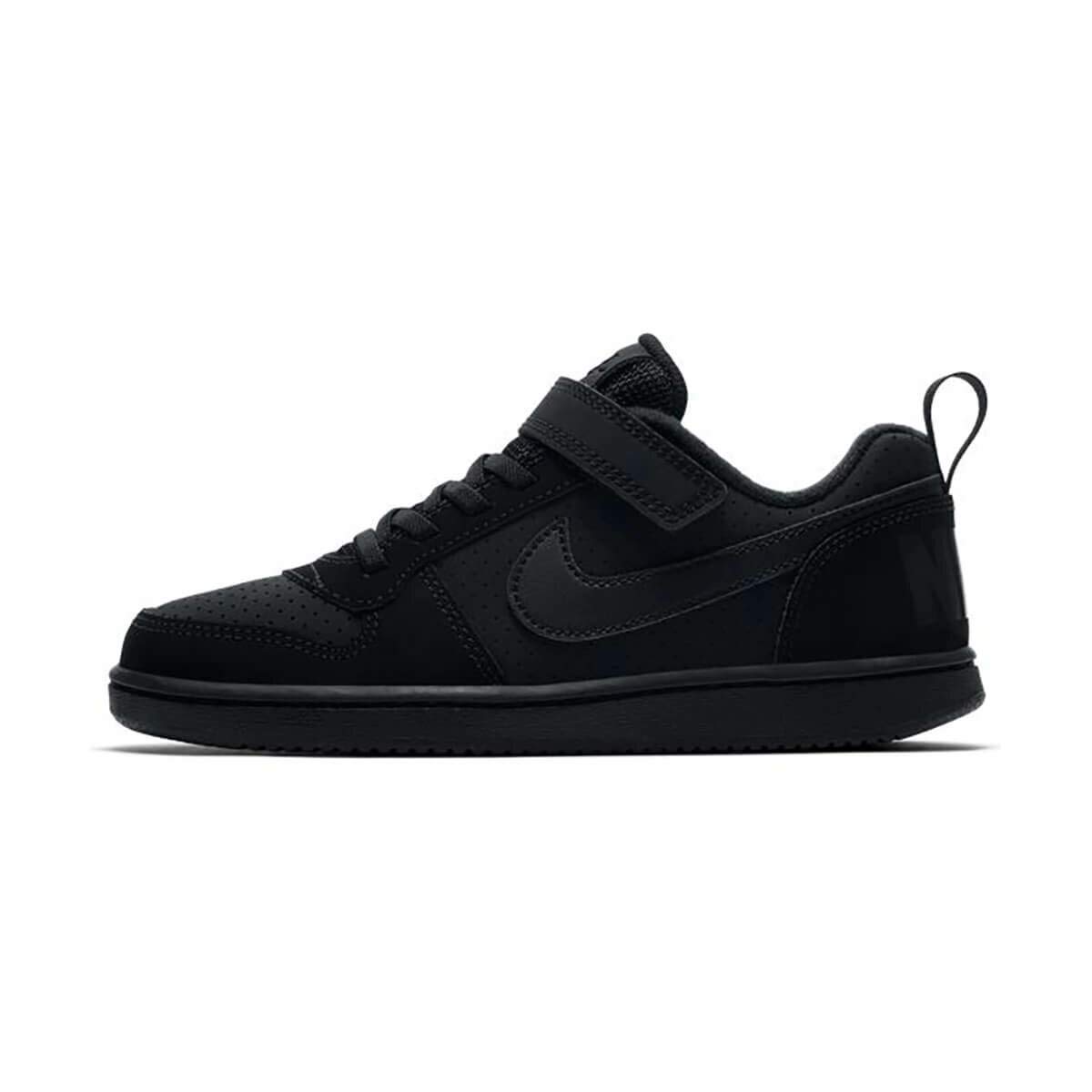 Nike Kids Court Borough Low PSV Sneakers - Black/Black - Size 1.5 Youth - Comfortable Casual Shoes for Boys & Girls - Perfect for School, Playground & Everyday Wear