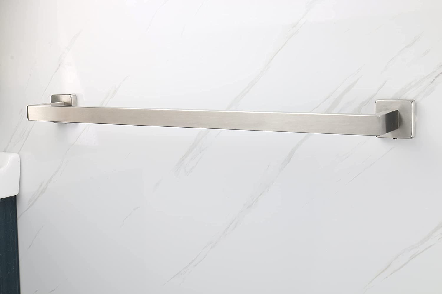 Premium SUS304 Stainless Steel Towel Rack - Heavy Duty Wall Mounted Bathroom Towel Holder with Square Base, Brushed Nickel Finish (33 Inch) - Perfect for Modern Bathrooms, Spas, and Luxury Home Decor