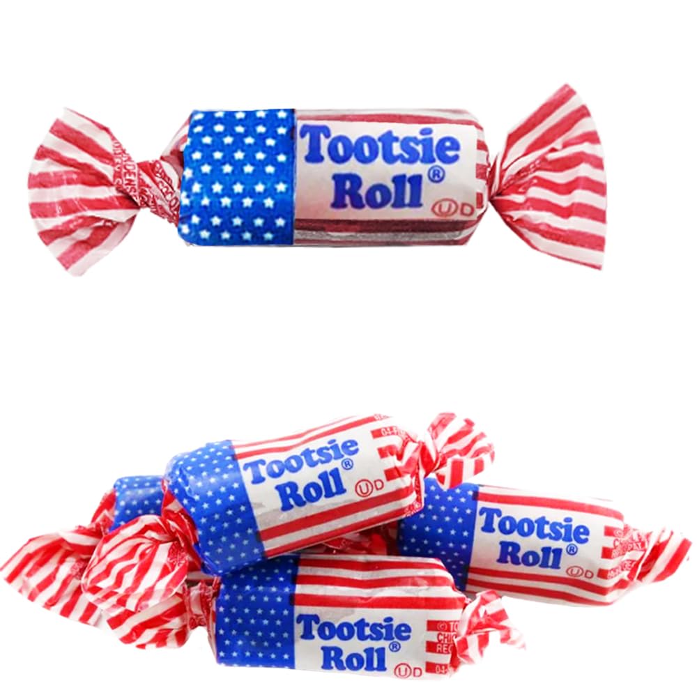 Fruidles Tootsie Original Flag Twist Midgees Candy Roll - Peanut-Free, Gluten-Free, Kosher Certified, Individually Wrapped (8oz) - Perfect for Halloween Treats, Party Favors & Office Snacks