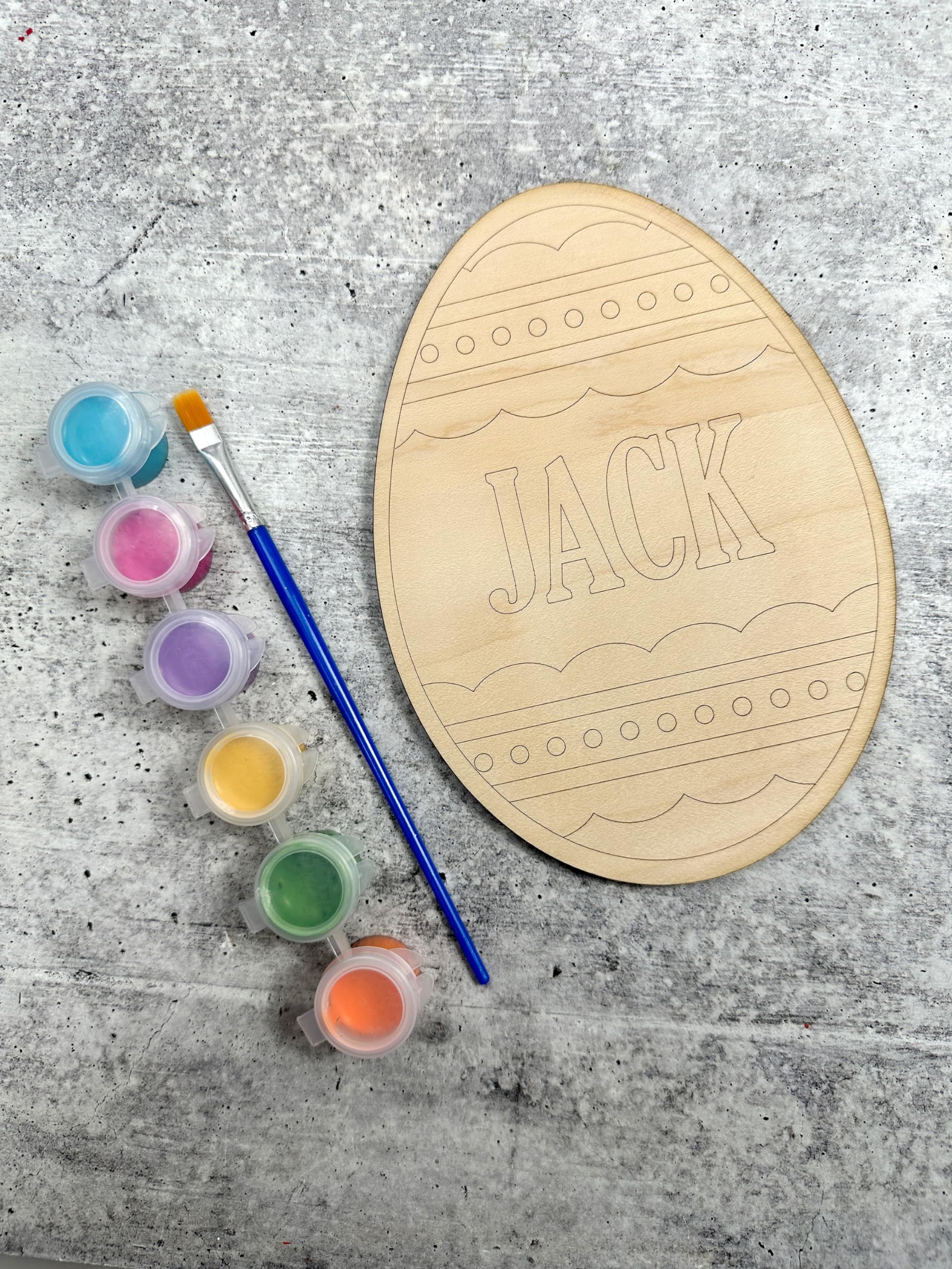 Custom Name Wooden Easter Egg Paint Kit for Kids - 7