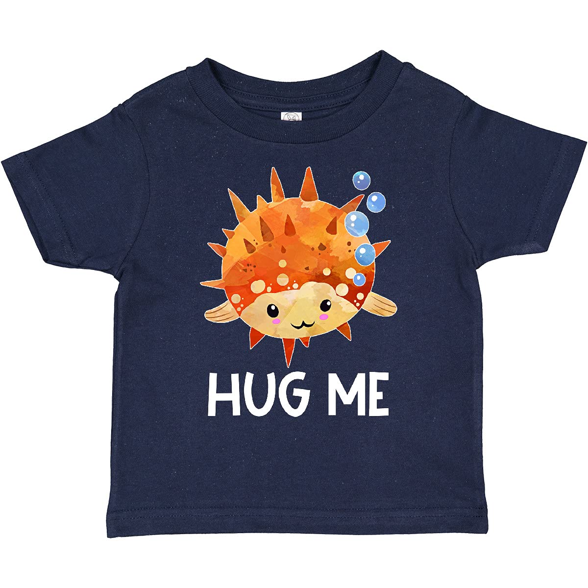 Inktastic Cute Pufferfish with Bubbles Toddler T-Shirt - Soft Cotton Kids Tee for Playdates & Family Outings