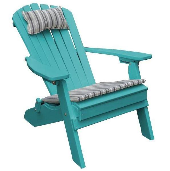 Premium A&L Furniture Poly Folding Reclining Adirondack Chair - Durable Outdoor Patio Furniture for Backyard, Poolside & Beach Relaxation