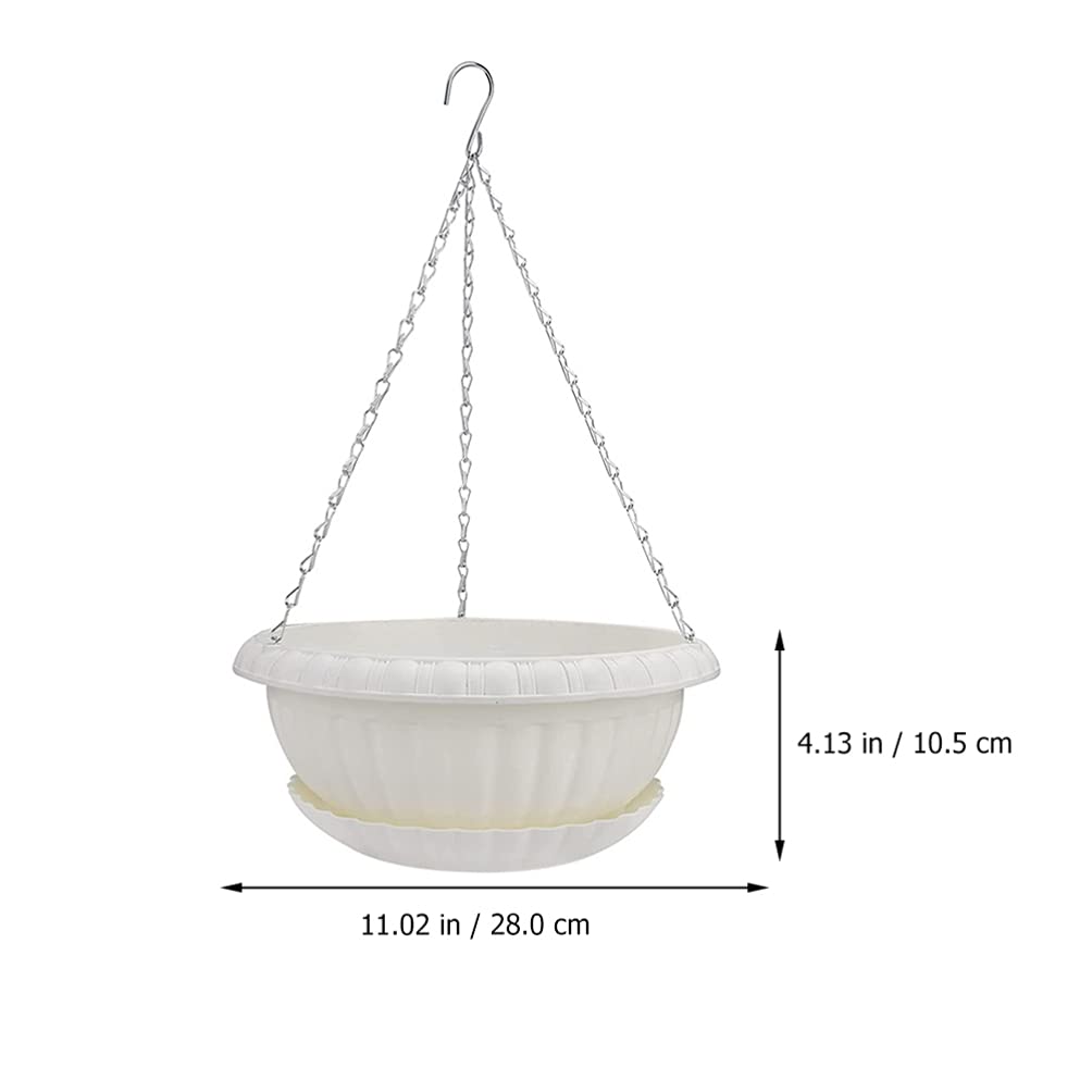 2-Pack Cabilock Hanging Flower Pots with Trays - Wall Mounted Planters for Indoor & Outdoor Decor, Balcony, Garden, and Patio Hanging Planter Set