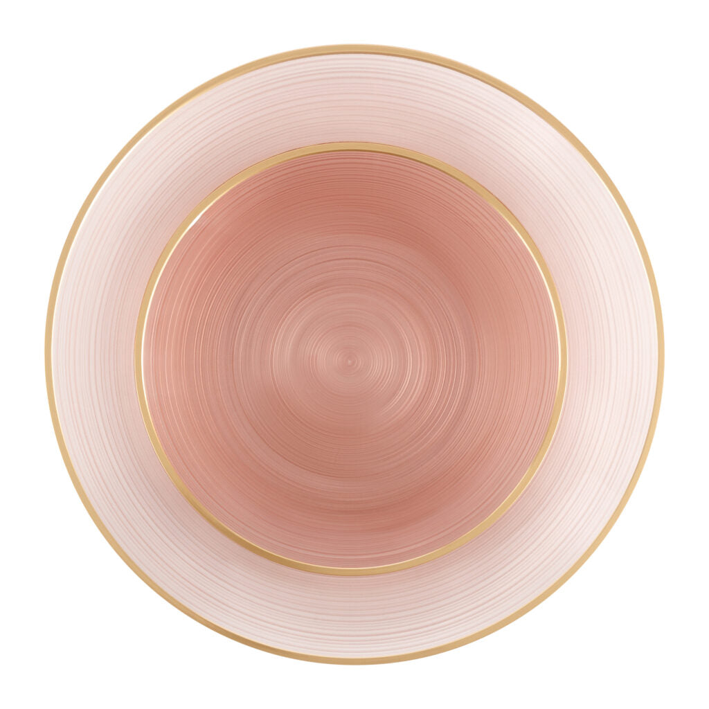 32-Pack Rose Gold Plastic Dinnerware Set - 16-Piece Round Plates & Cups, Crystal Design for Elegant Dining - Perfect for Weddings, Parties, and Special Occasions