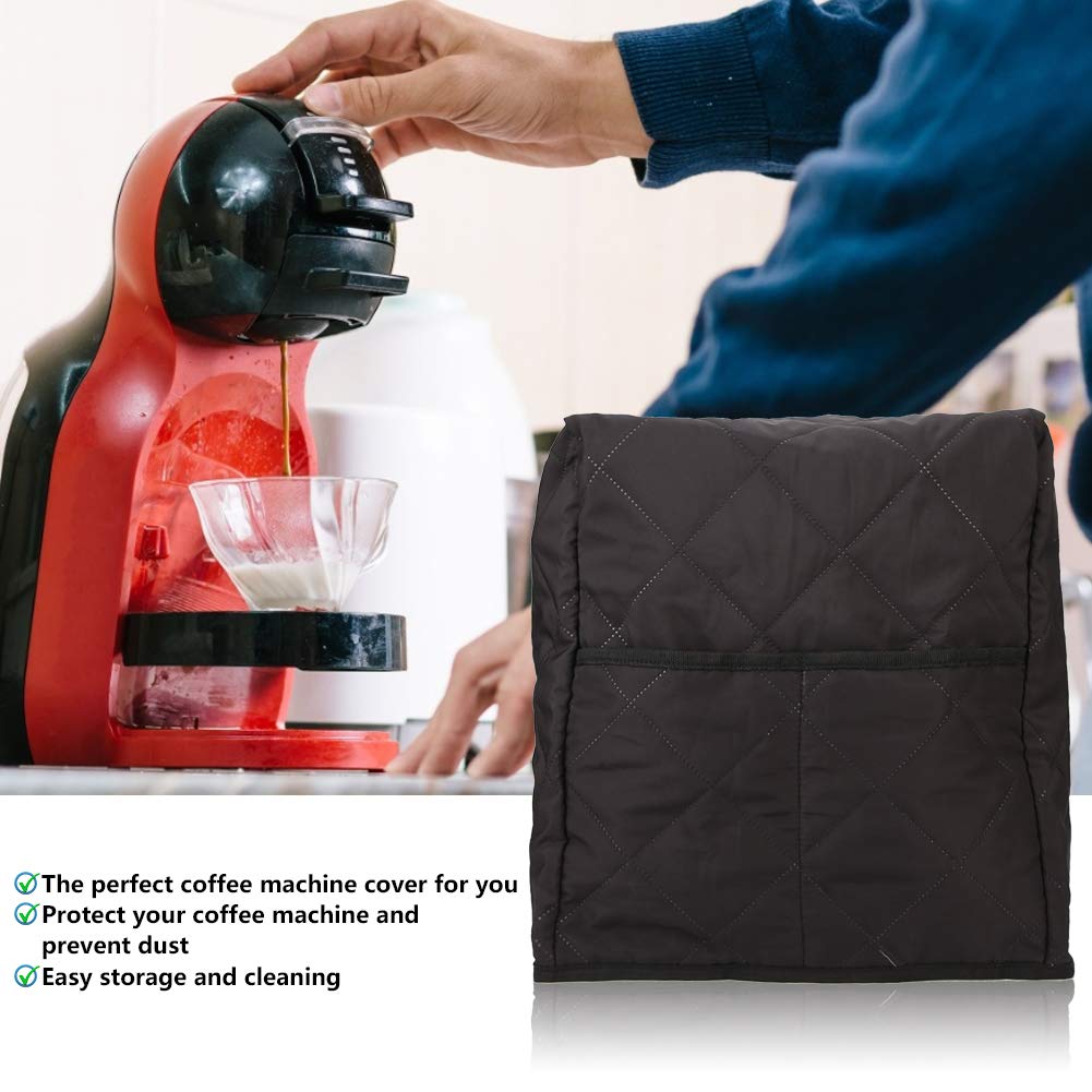 Premium Soft Cotton Coffee Maker Cover with Storage Pocket - Universal Dust Protector for Stand Mixers, Blenders & Home Appliances | Ideal for Kitchen Countertop & Appliance Storage