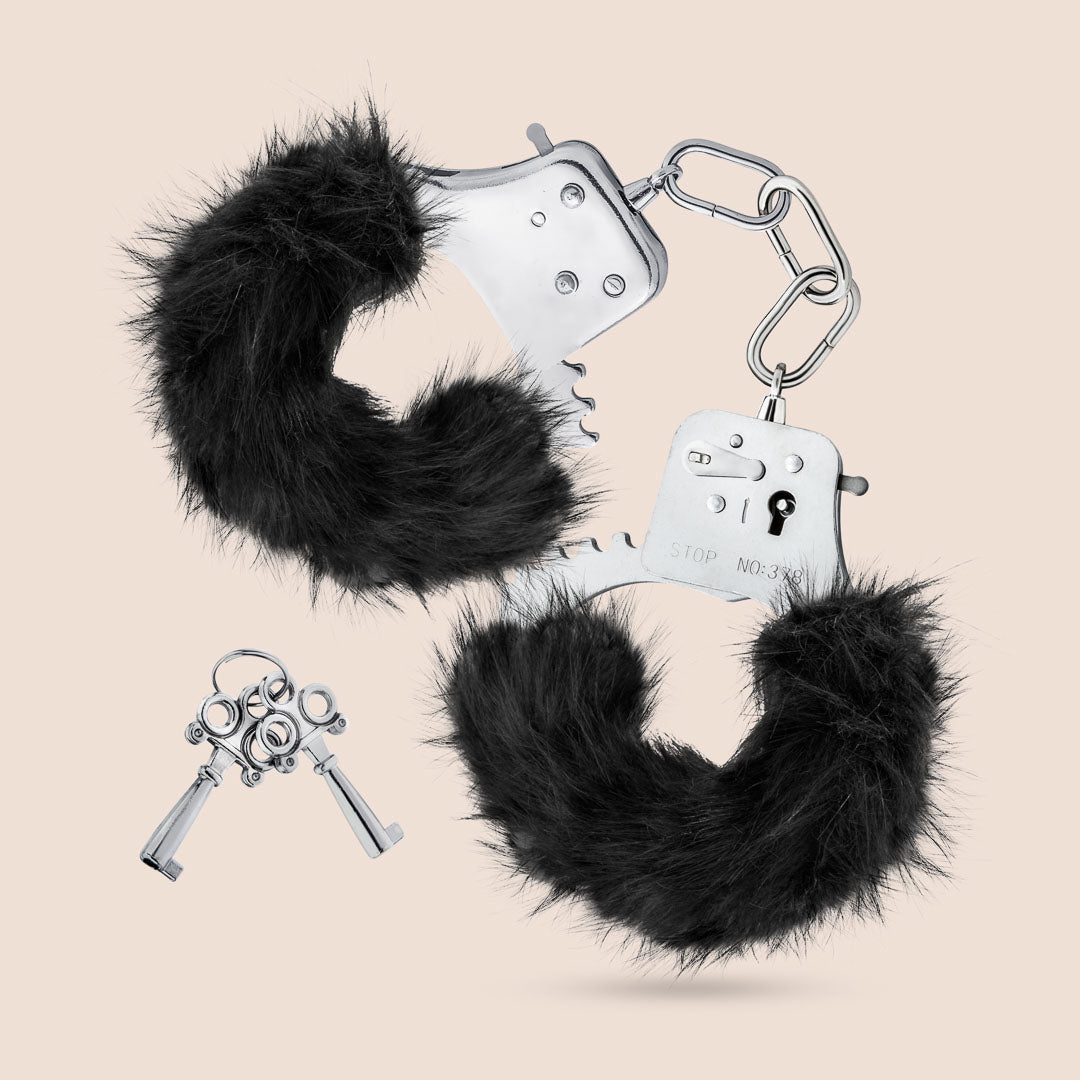 Temptasia Plush Fur Cuffs - Soft Fluffy Handcuffs for Couples, Role Play & Sensual Bondage - Perfect for Valentine's Day, Bachelorette Parties & Spicy Date Nights