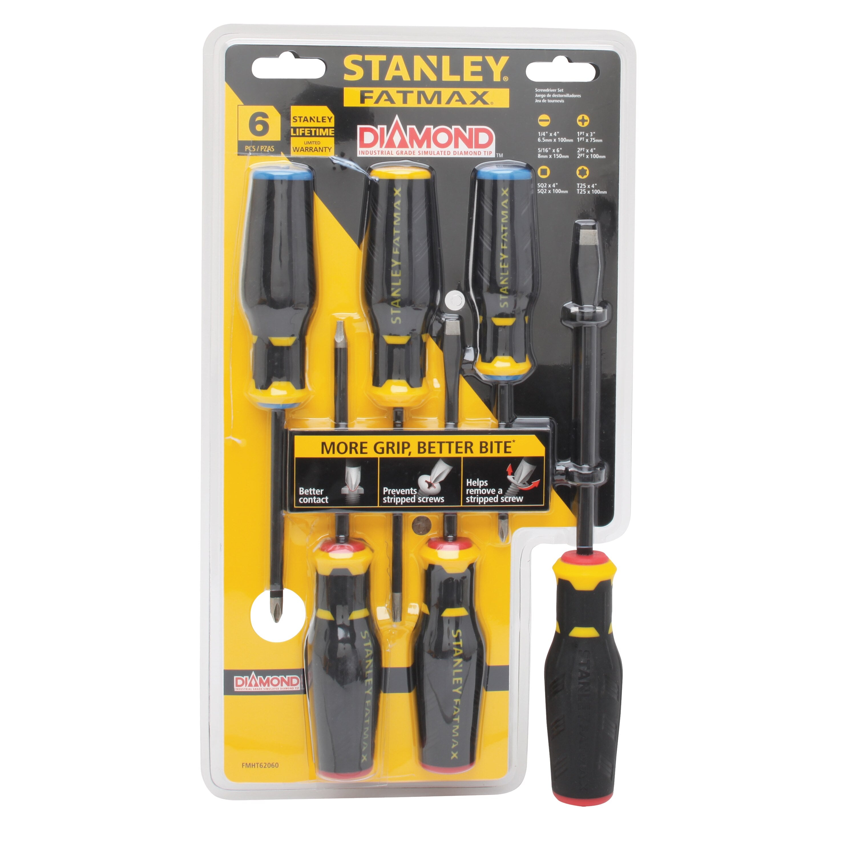 Stanley FMHT62062 6-Piece FatMax Diamond Tip Screwdriver Set - Durable Screwdrivers for Construction, Automotive & Home DIY Projects