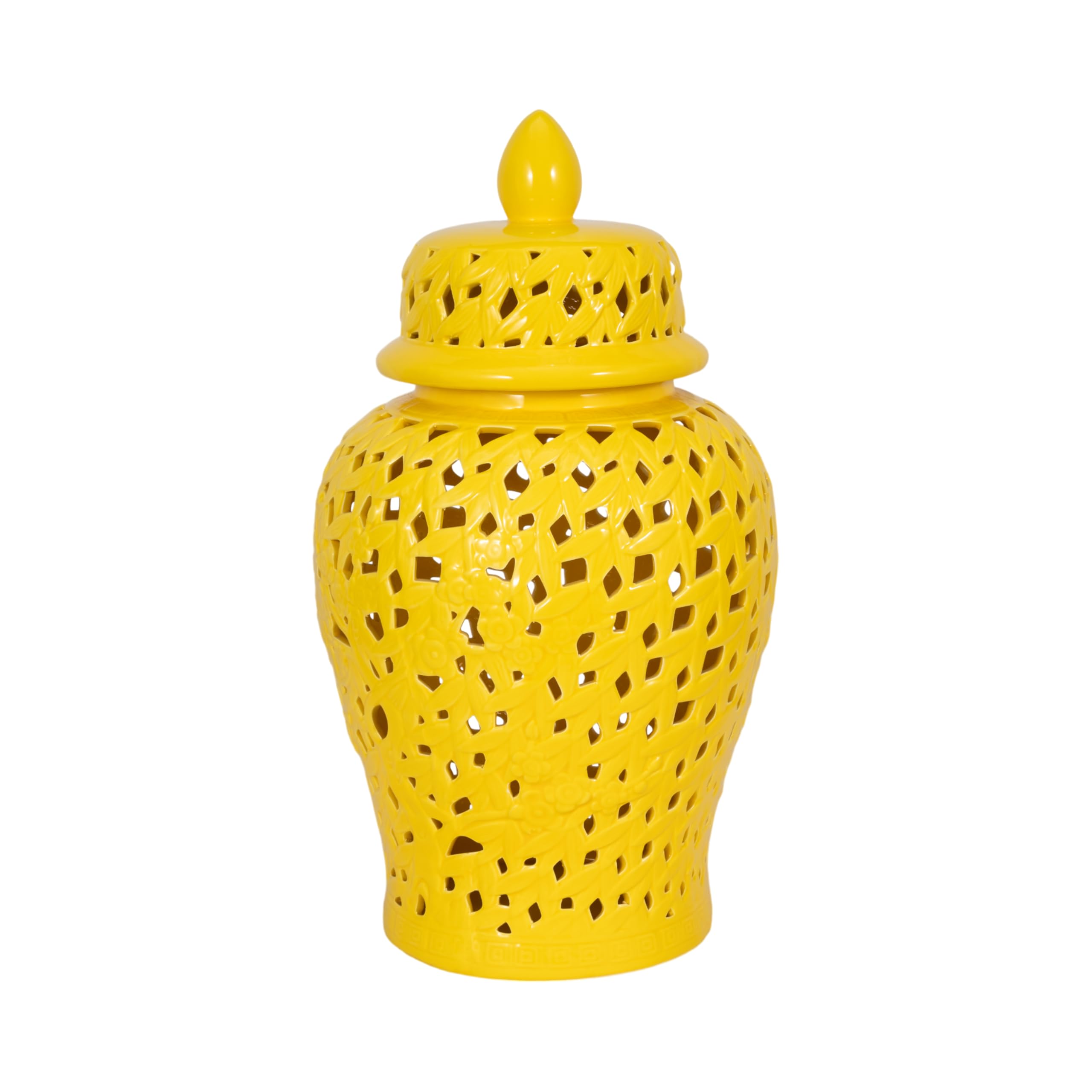 Sagebrook Home Ceramic Cutout Vase - Elegant Decorative Jar for Living Room, Bedroom, Bathroom | Perfect for Floral Arrangements, Candle Holders & Home Decor Accents