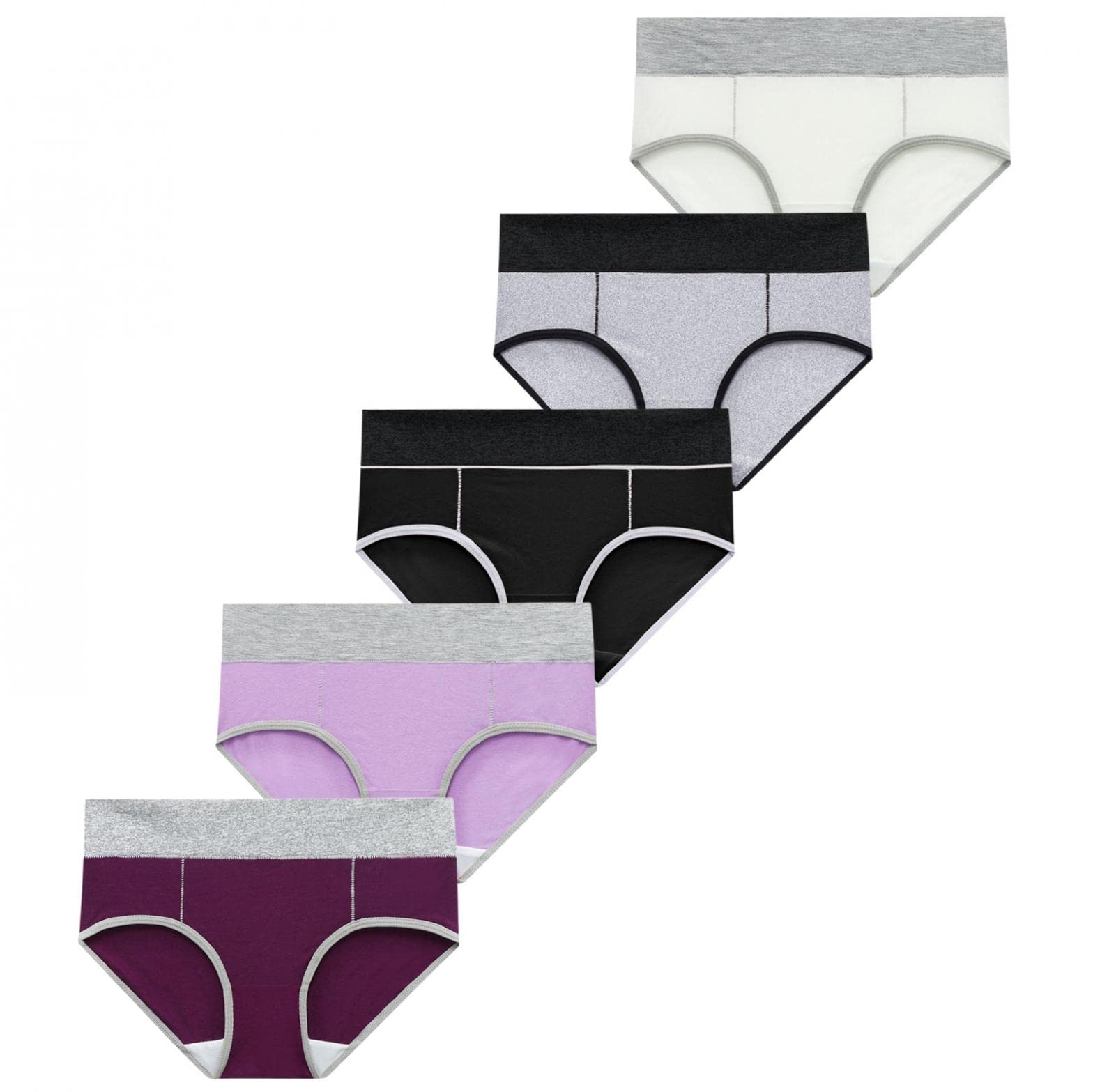 Gufesf Women's Cotton Underwear Multipack - Soft, Breathable Full Coverage Briefs for Everyday Comfort | Perfect for Work, Travel & Lounge Wear