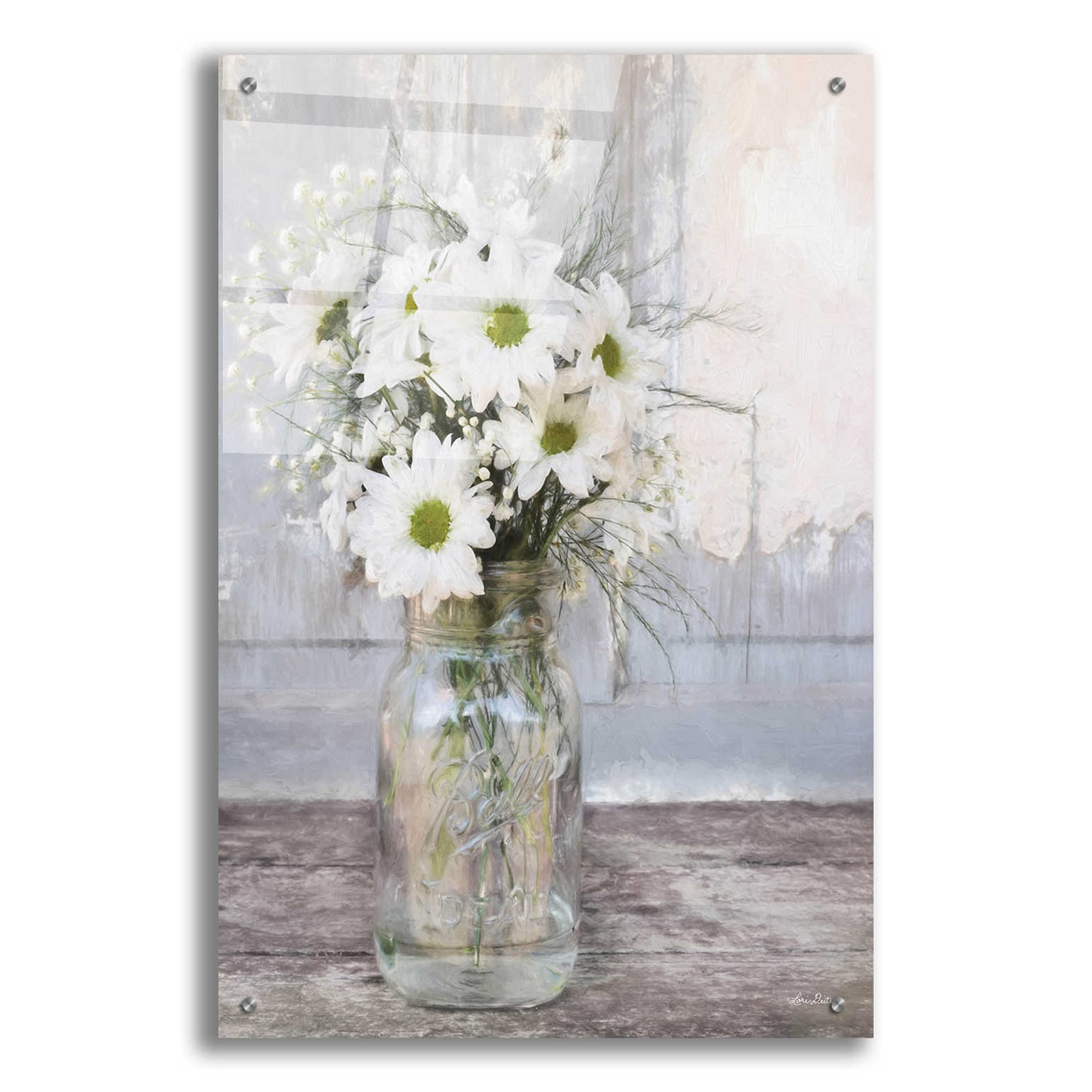 Farmhouse Floral I Acrylic Glass Wall Art Print by Lori Deiter - 24x36 Inches Modern Home Decor for Living Room, Bedroom & Office