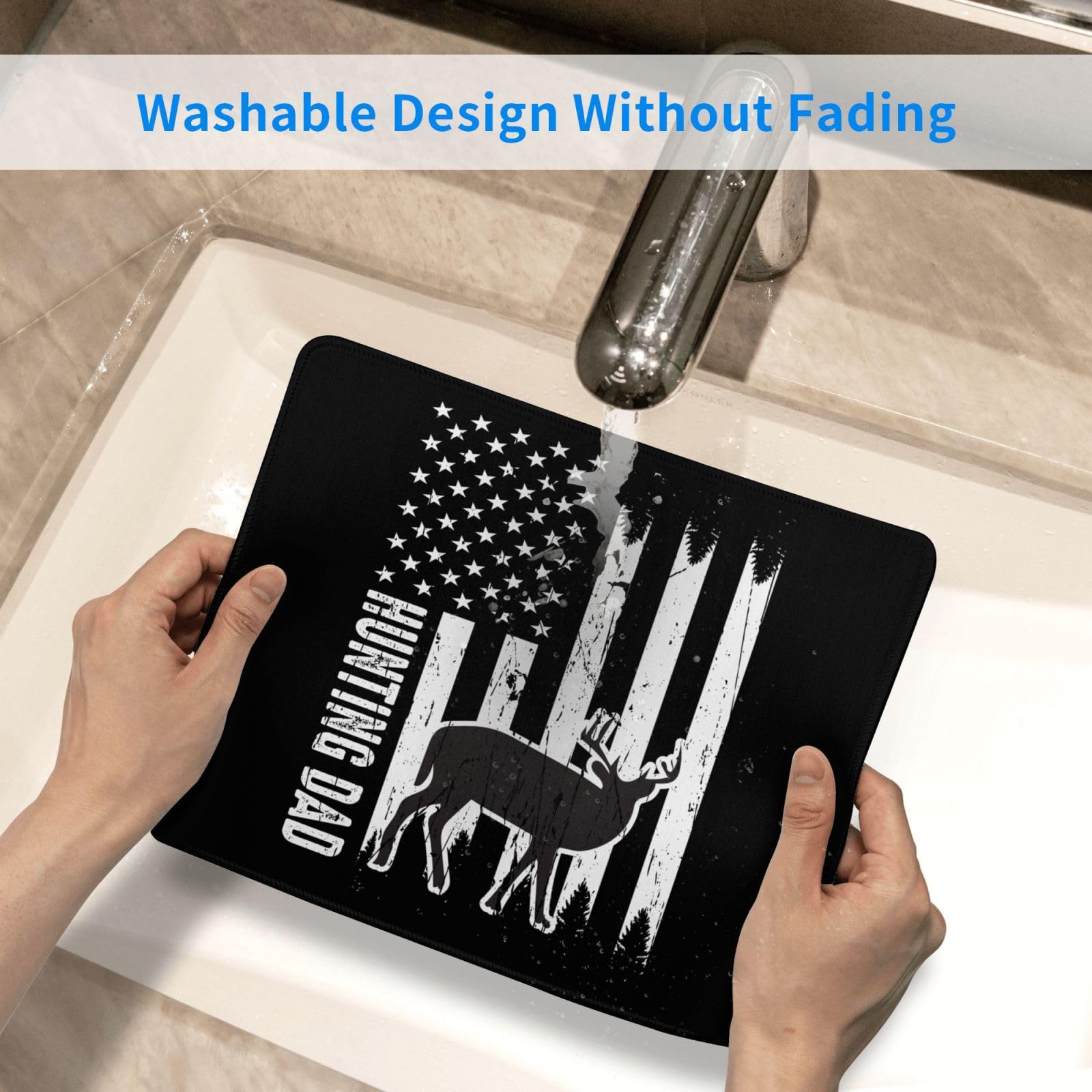 SIYTUAU Hunting Dad USA Flag Mouse Pad - Waterproof Non-Slip Rubber Gaming Mousepad for Laptop & Office (10x12 inches) - Perfect for Gaming, Work, and Patriotic Home/Office Decor
