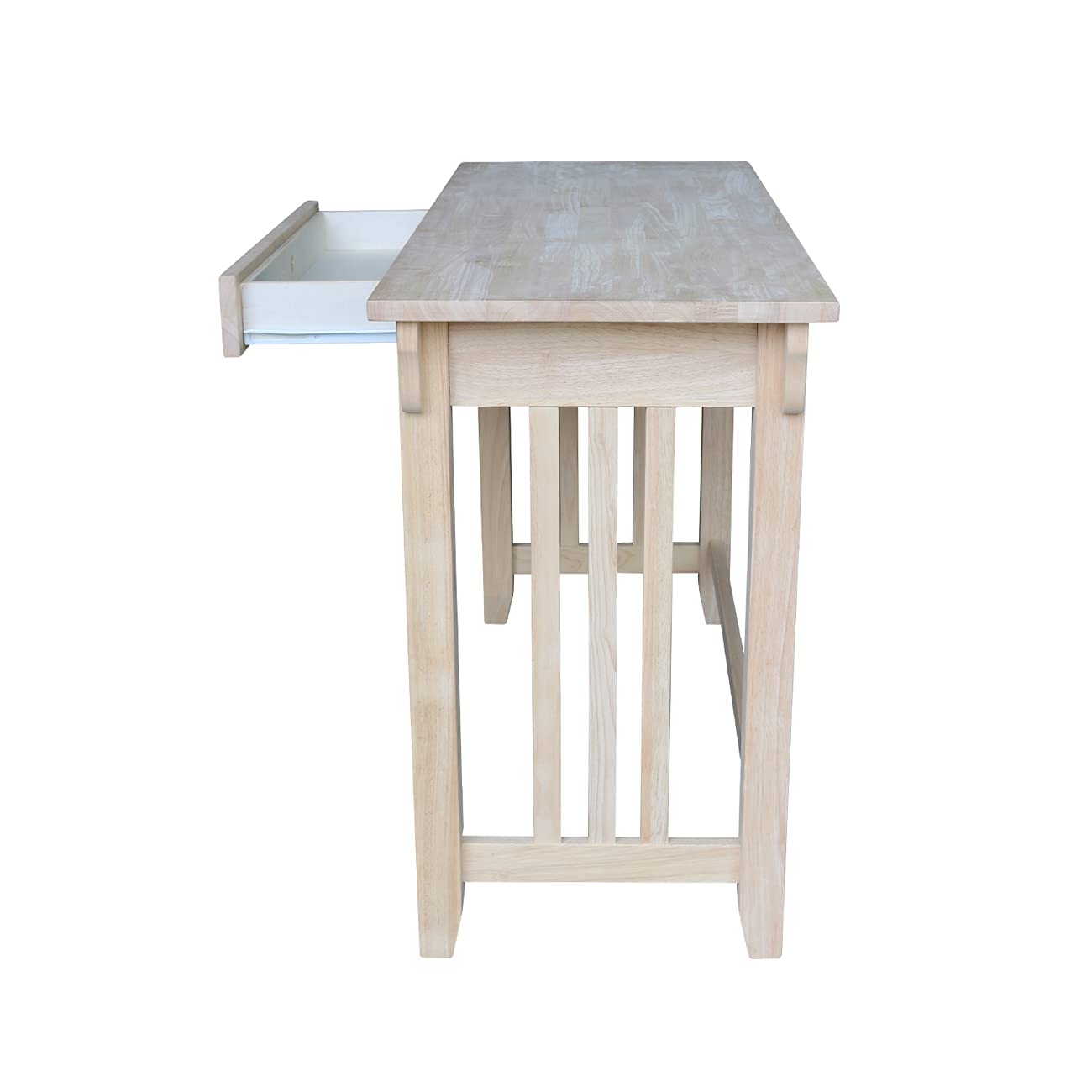 IC International Concepts Mission Drawer Desk, Unfinished Wood Writing Table - Home Office Furniture for Study, Work & Crafting