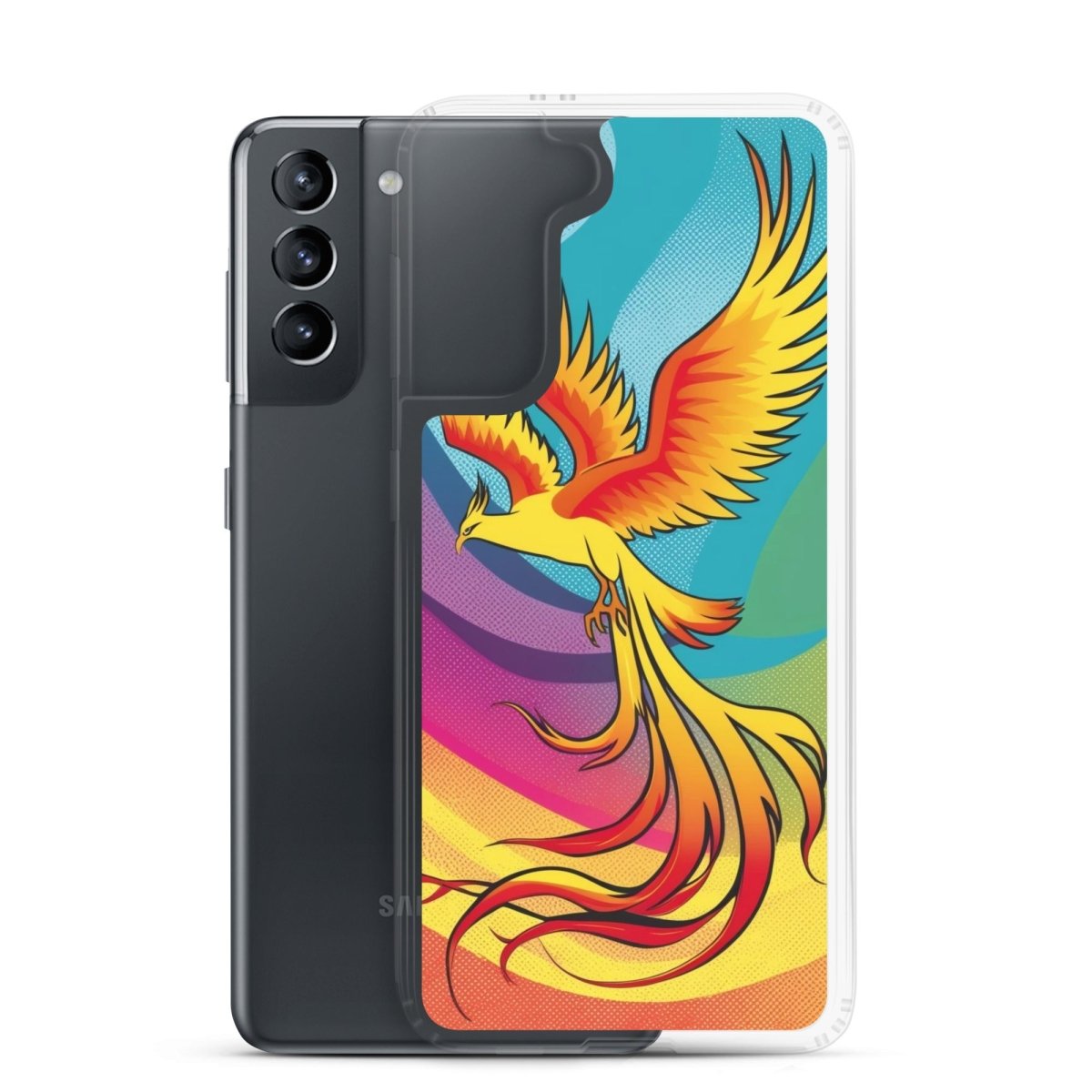 Premium Clear Phone Case for Samsung Galaxy Series - Slim Protective Cover with Rising Phoenix Design - Perfect for Everyday Use, Travel & Work
