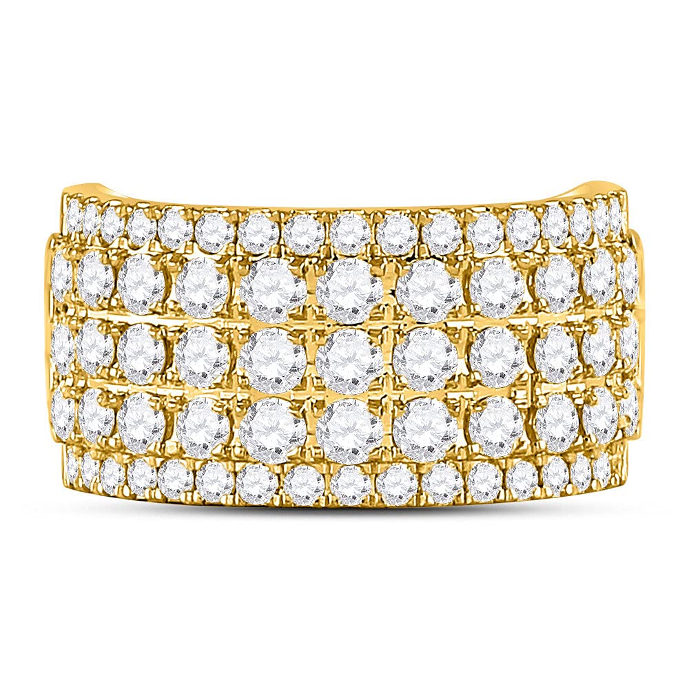 10K Yellow Gold Women's Round Diamond Band Ring - 2 CTTW Sparkling Wedding & Anniversary Jewelry for Everyday Elegance