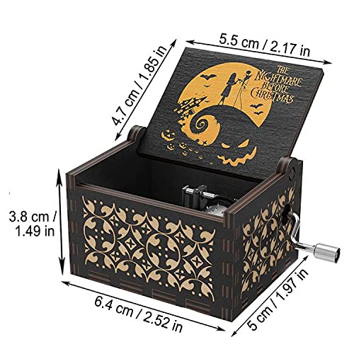 Tvoip Halloween Wooden Hand Crank Musical Box - 'You Are My Sunshine' Music Box for Birthday, Christmas & Anniversary Gifts - Perfect Present for Dad, Mom, Son & Daughter - Charming Home Decor (Evil Witch Design) - Great for Halloween Parties, Nursery Room Decor & Romantic Surprises