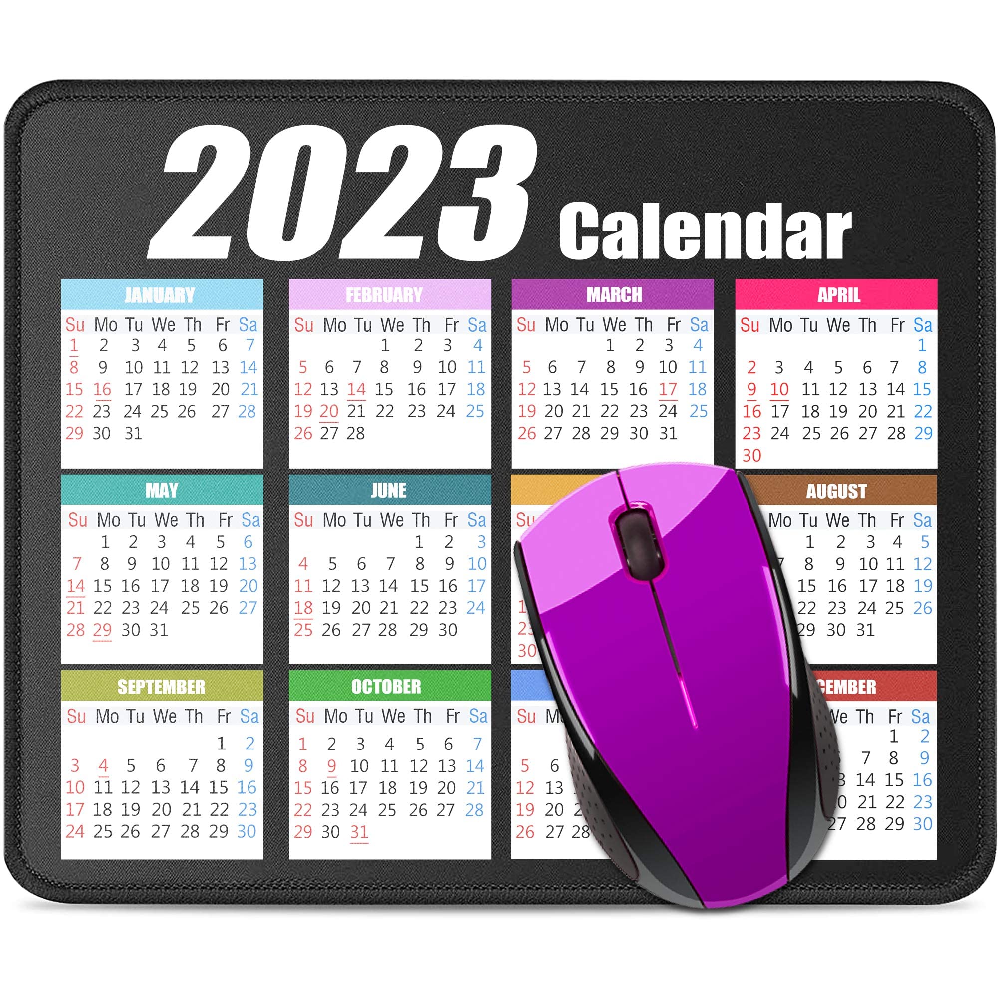 2023 Non-Slip Rubber Base Mouse Pad - Premium Textured Waterproof Desk Mat with Stitched Edges for Computer, Laptop, PC - Perfect for Office Work, Gaming & Home Use (White)