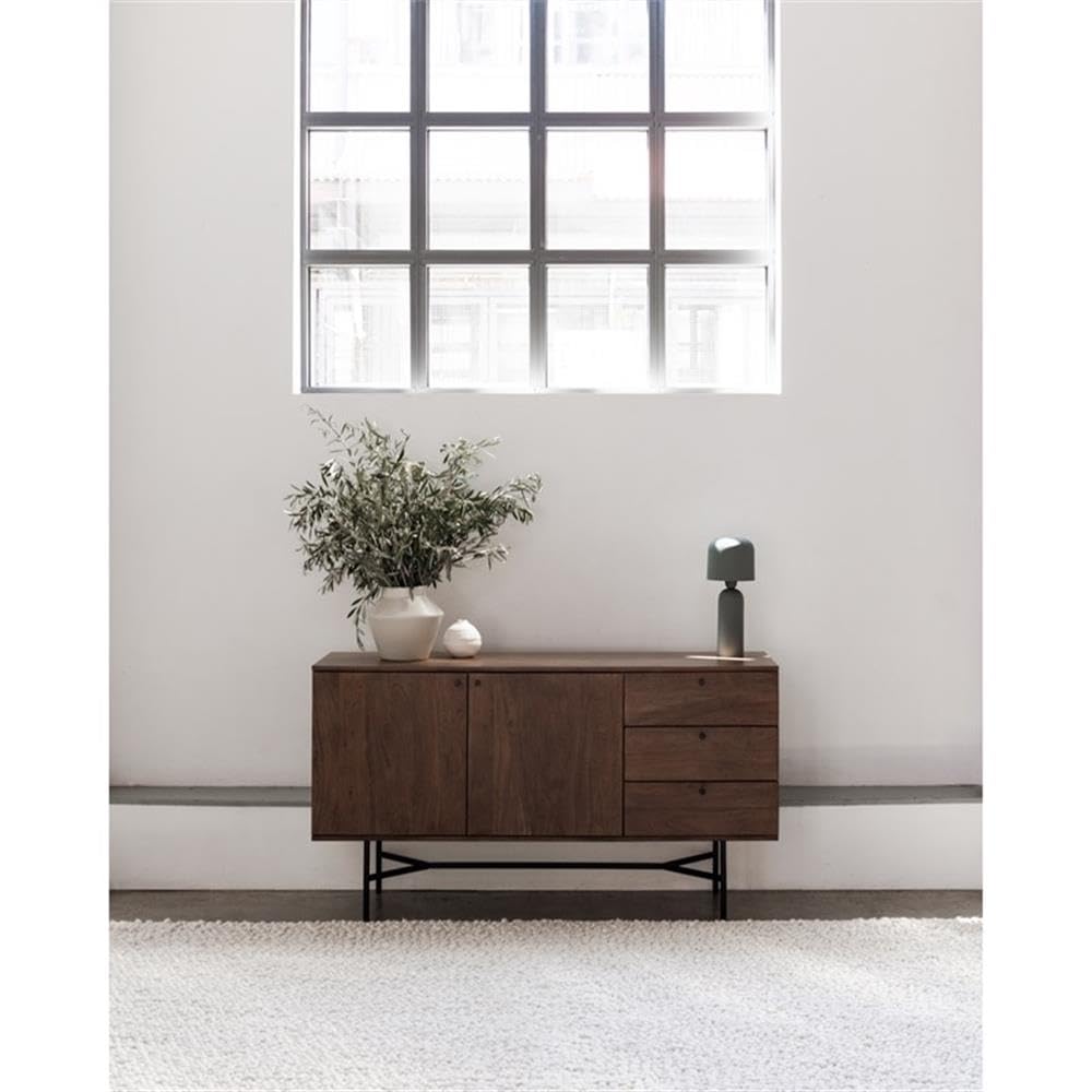 Moe's Home Collection Beck Sideboard - Modern Wood Buffet Cabinet with 2 Doors & 4 Drawers for Dining Room Storage | Perfect for Farmhouse, Living Room & Entryway Organization