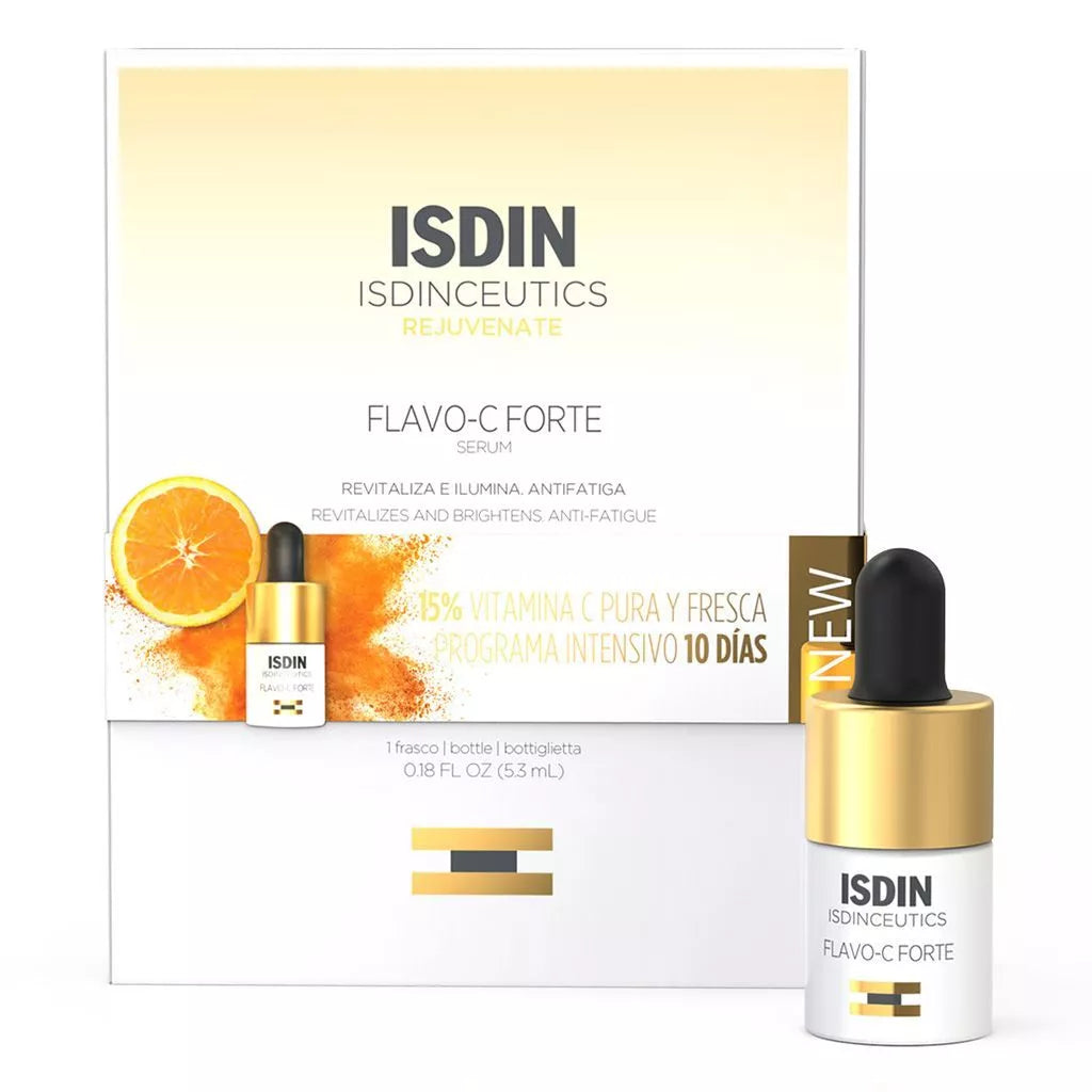 Isdin Ceutics Flavo C Forte 1IU Vitamin C Serum 5.3 mL - Brightening & Anti-Aging Facial Treatment for Dark Spots & Wrinkles - Perfect for Daily Skincare Routine